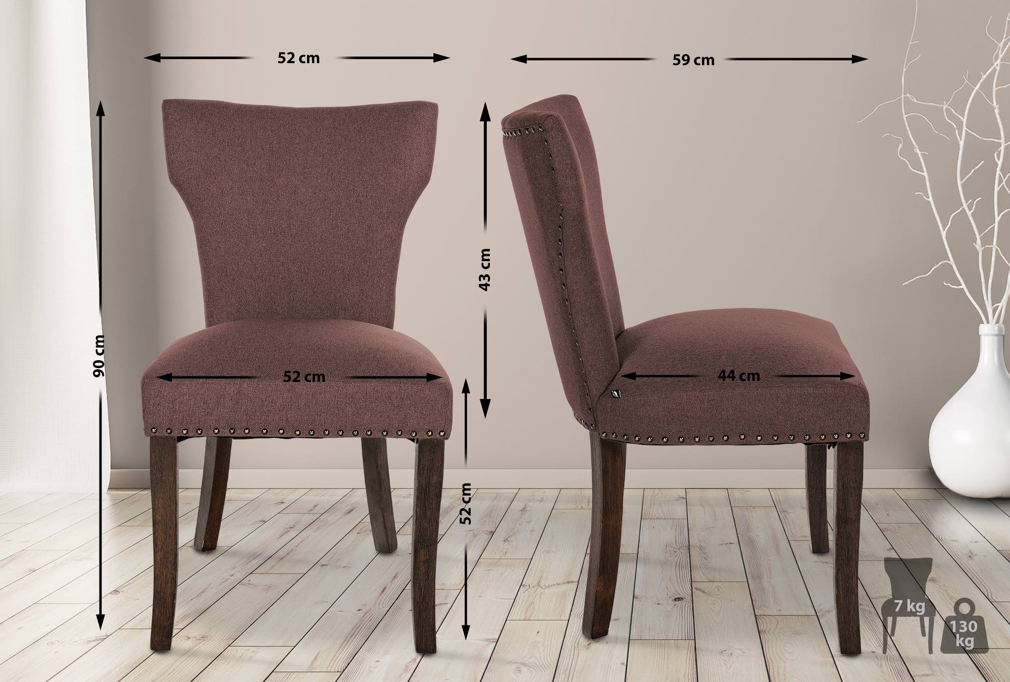 Set de 2 sillas de comedor Zadar en tela