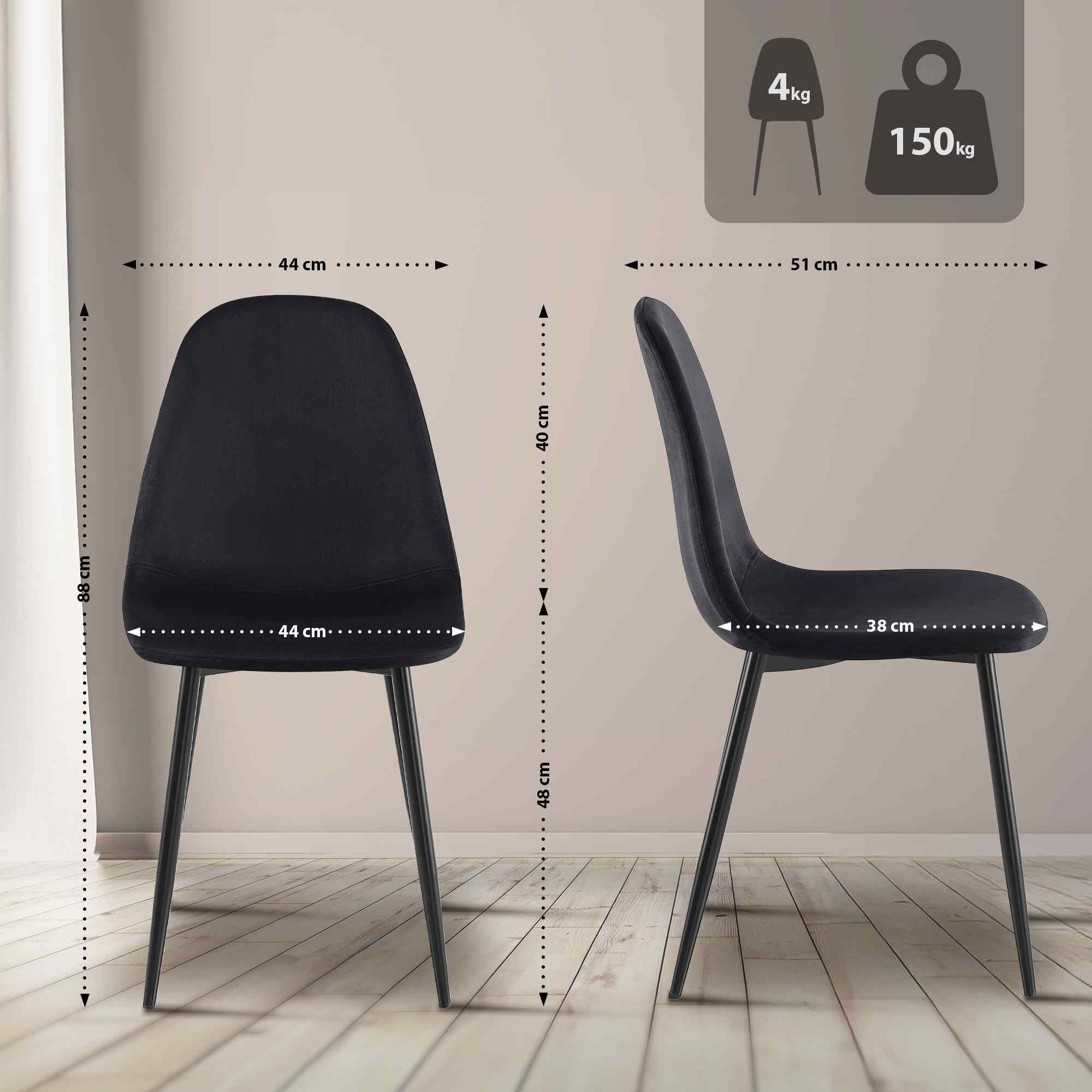 Conjunto de 4 sillas de comedor Napier