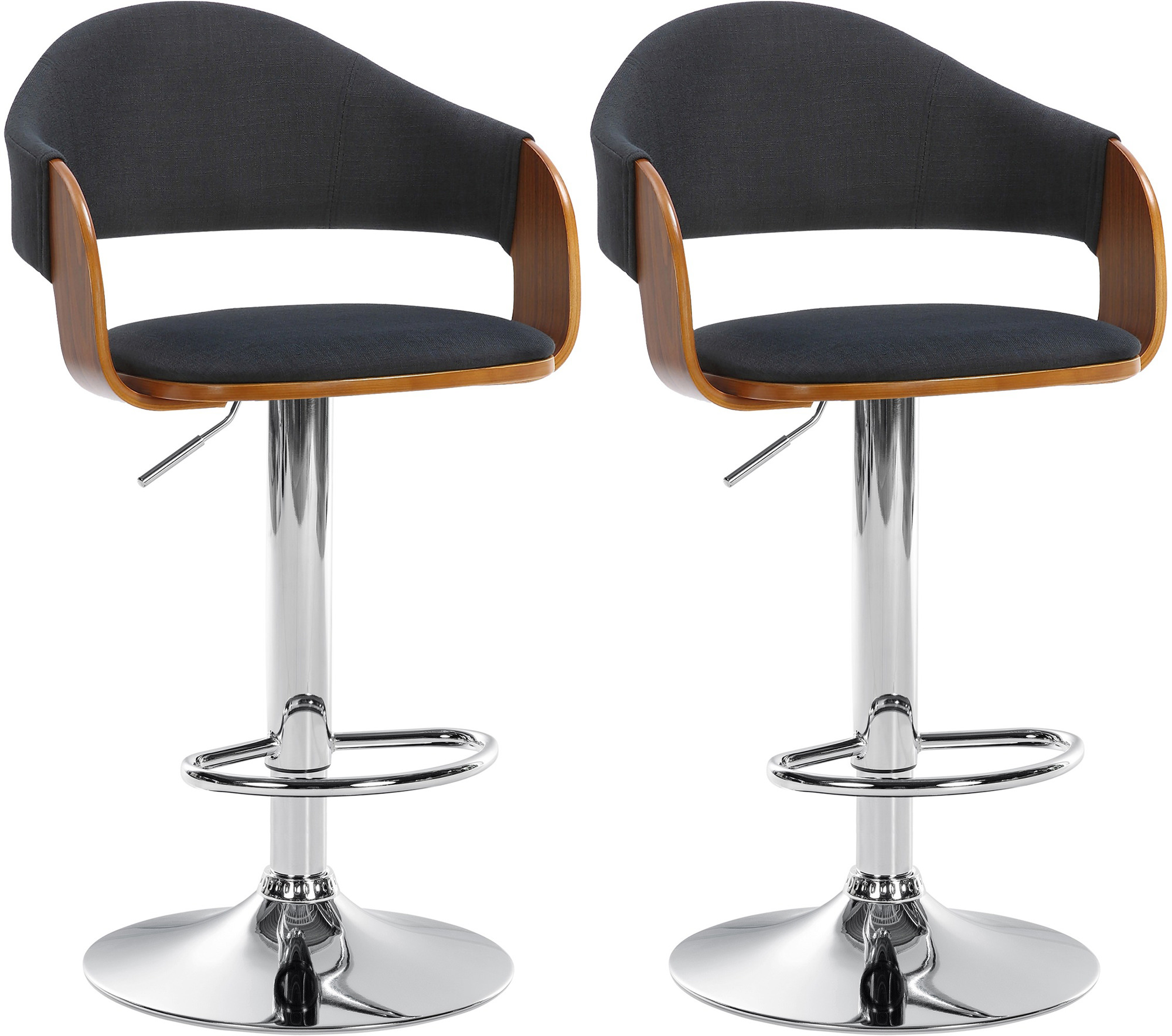 Set de 2 Taburetes de bar Nilse en tela