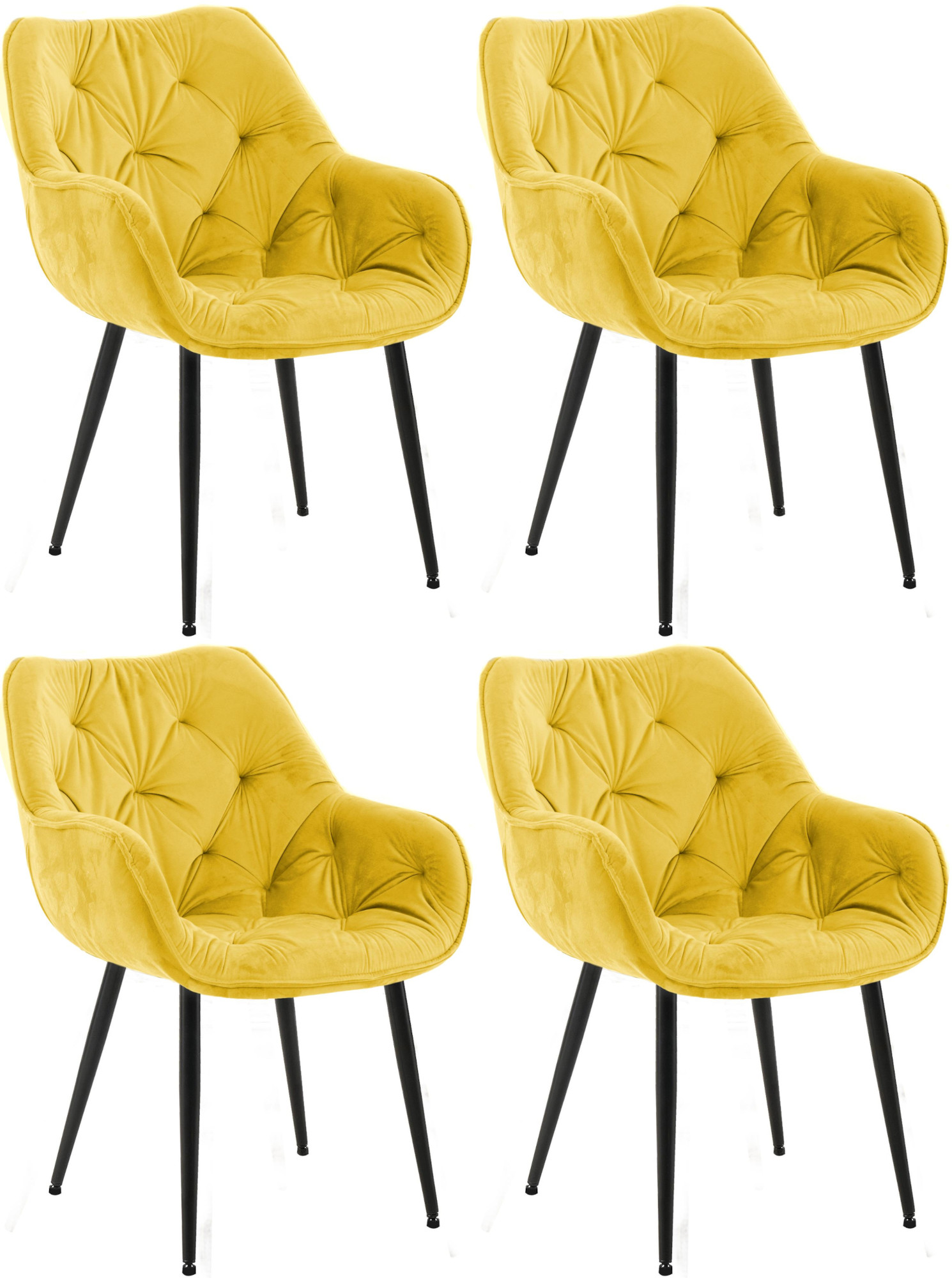 Set de 4 sillas Tanna de salón en terciopelo
