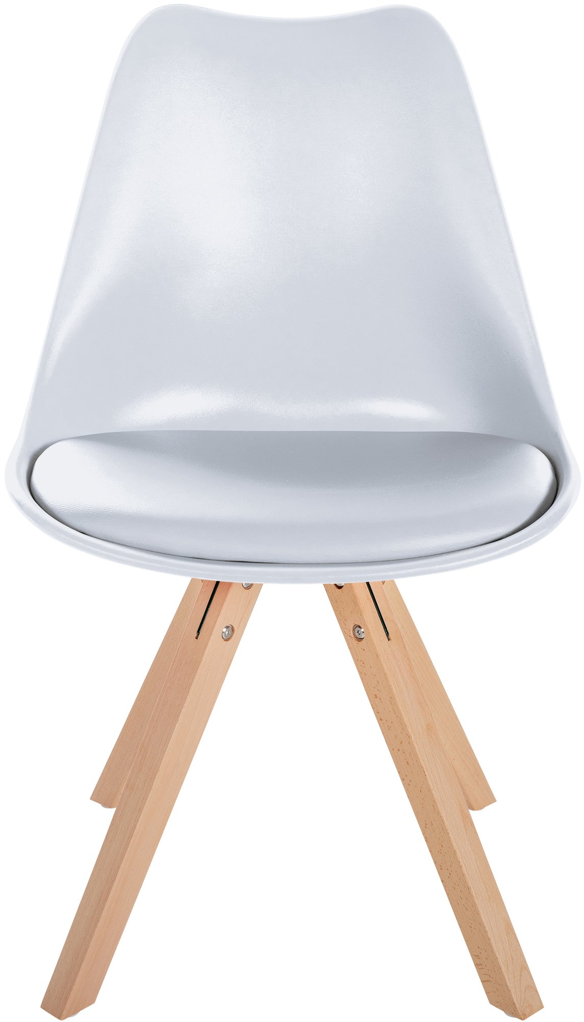 Set de 4 sillas de comedor Sofia con base de madera y asiento en polipiel