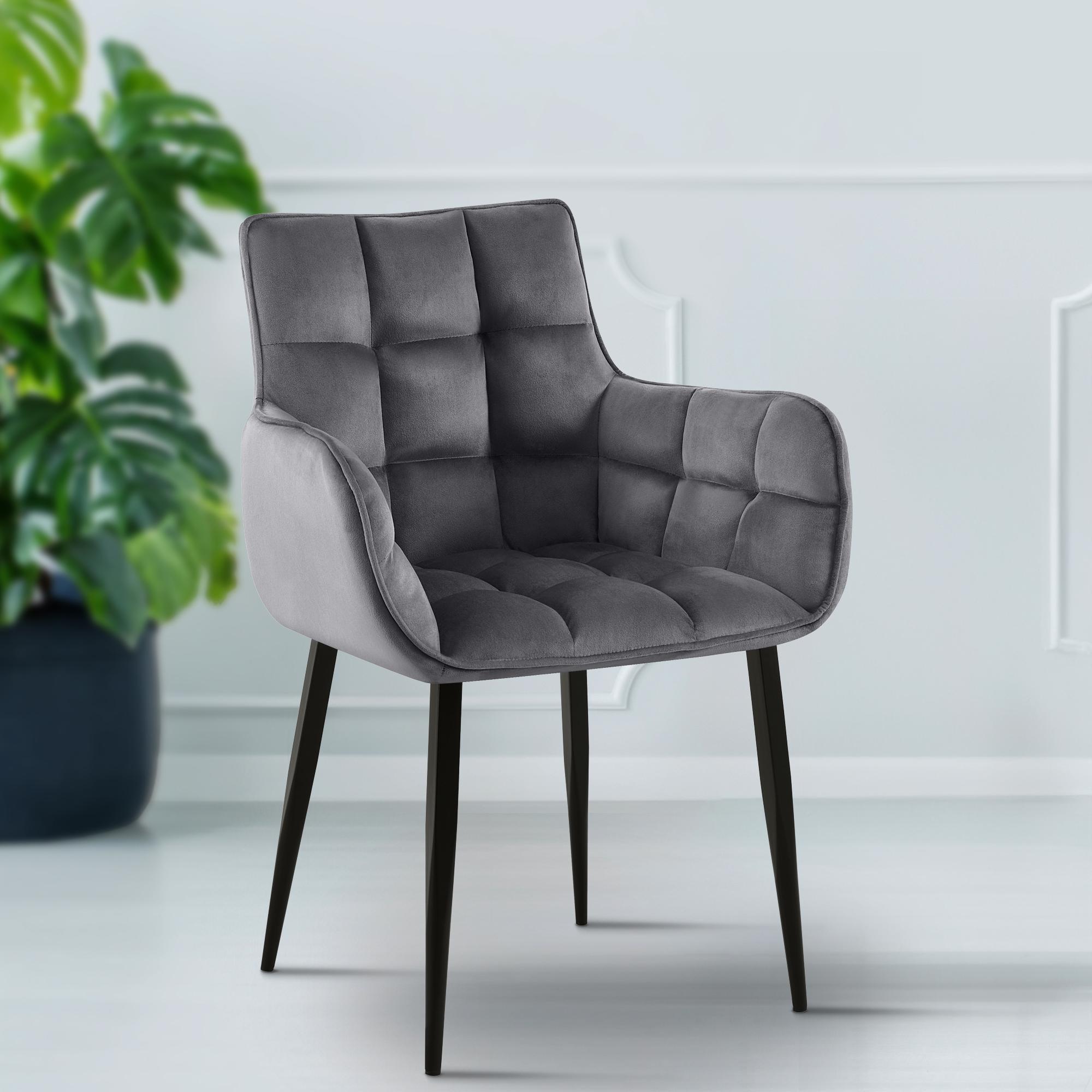 Silla de comedor de terciopelo Tirana