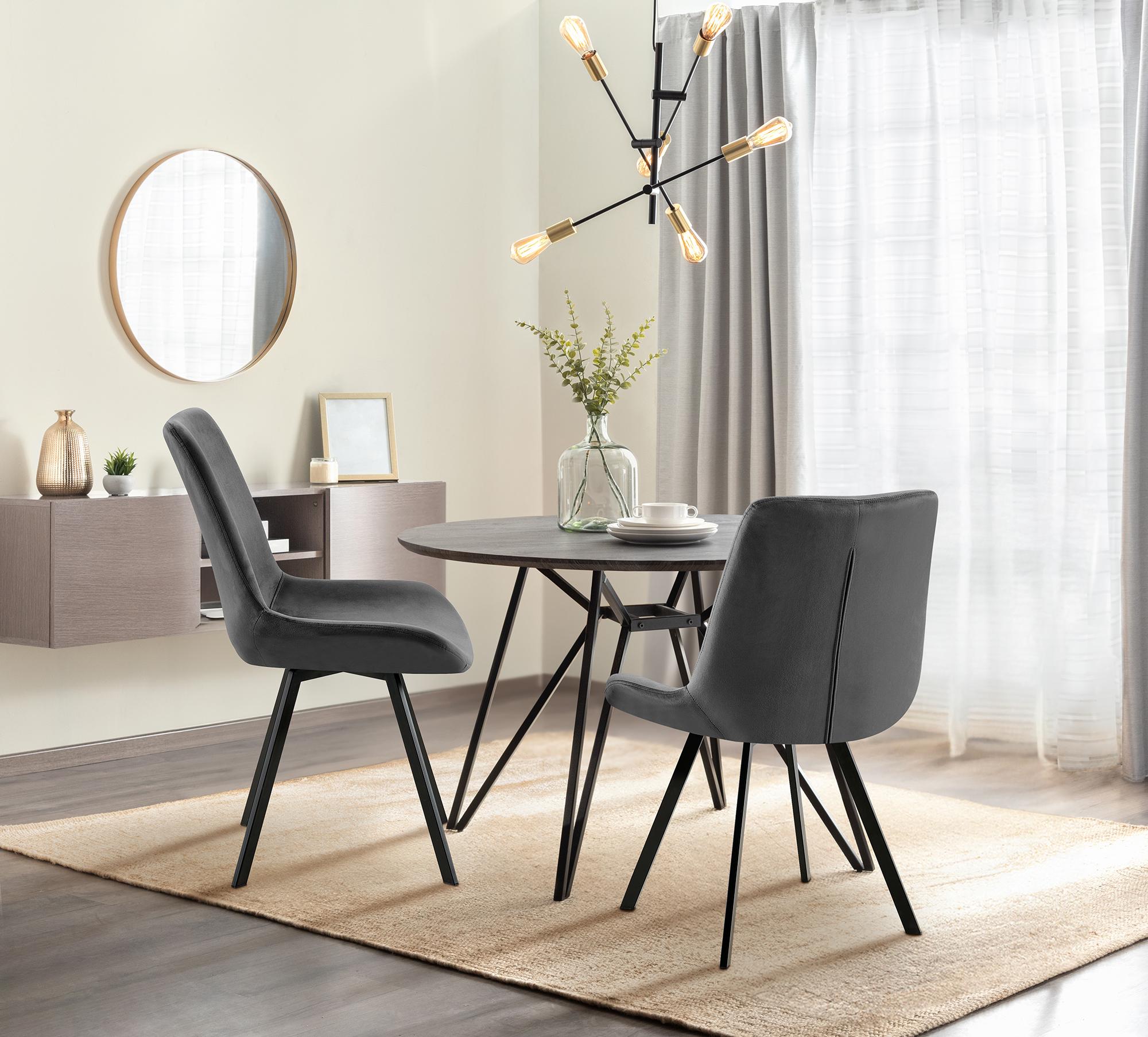 Silla de comedor Lewes de terciopelo