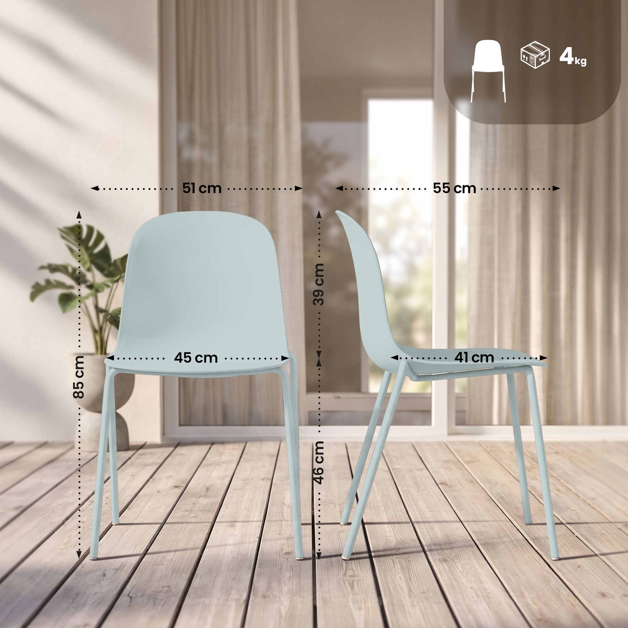Silla Hardin: diseño moderno, estructura resistente y asiento cómodo para cualquier espacio del hogar