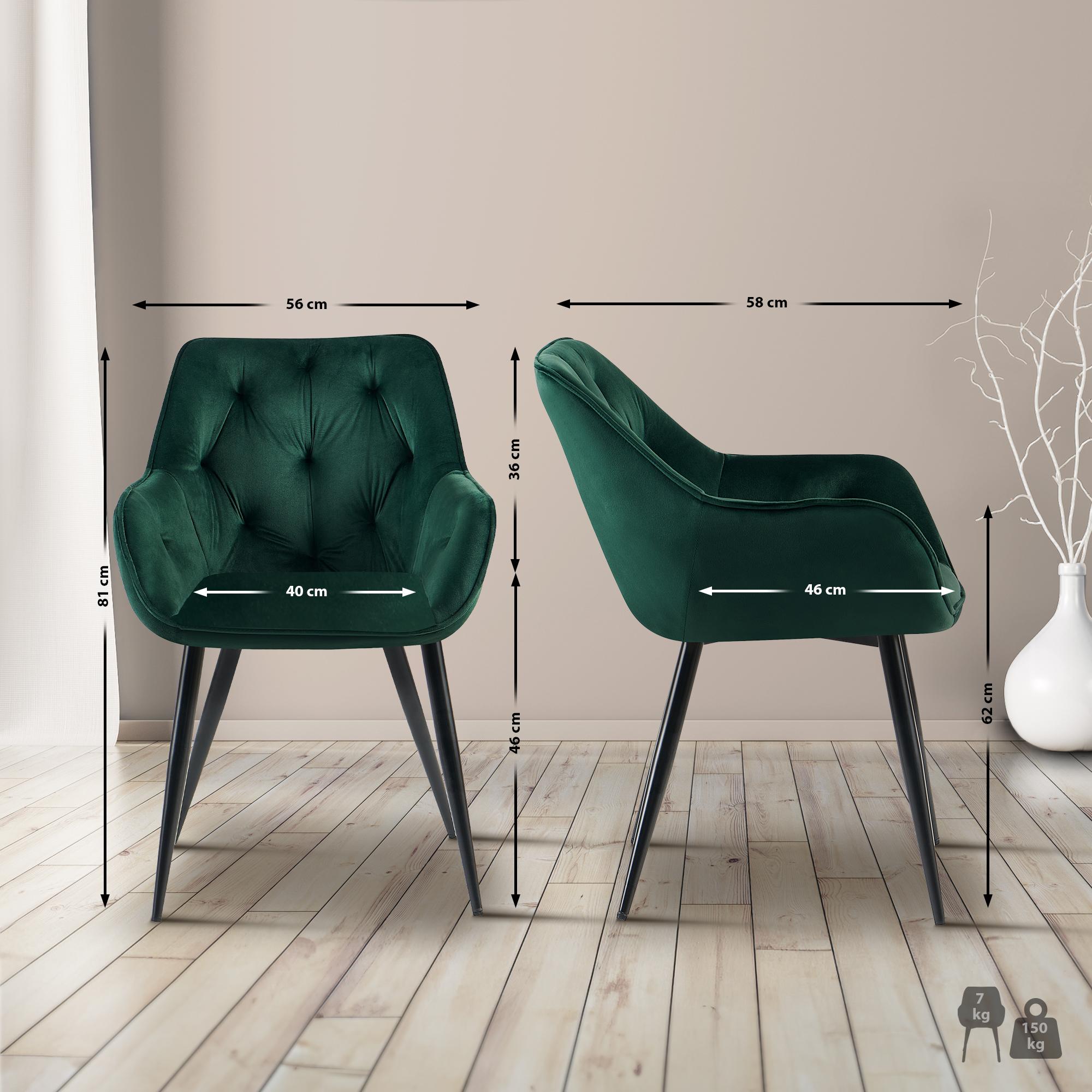 Silla de comedor Cassis con funda de terciopelo