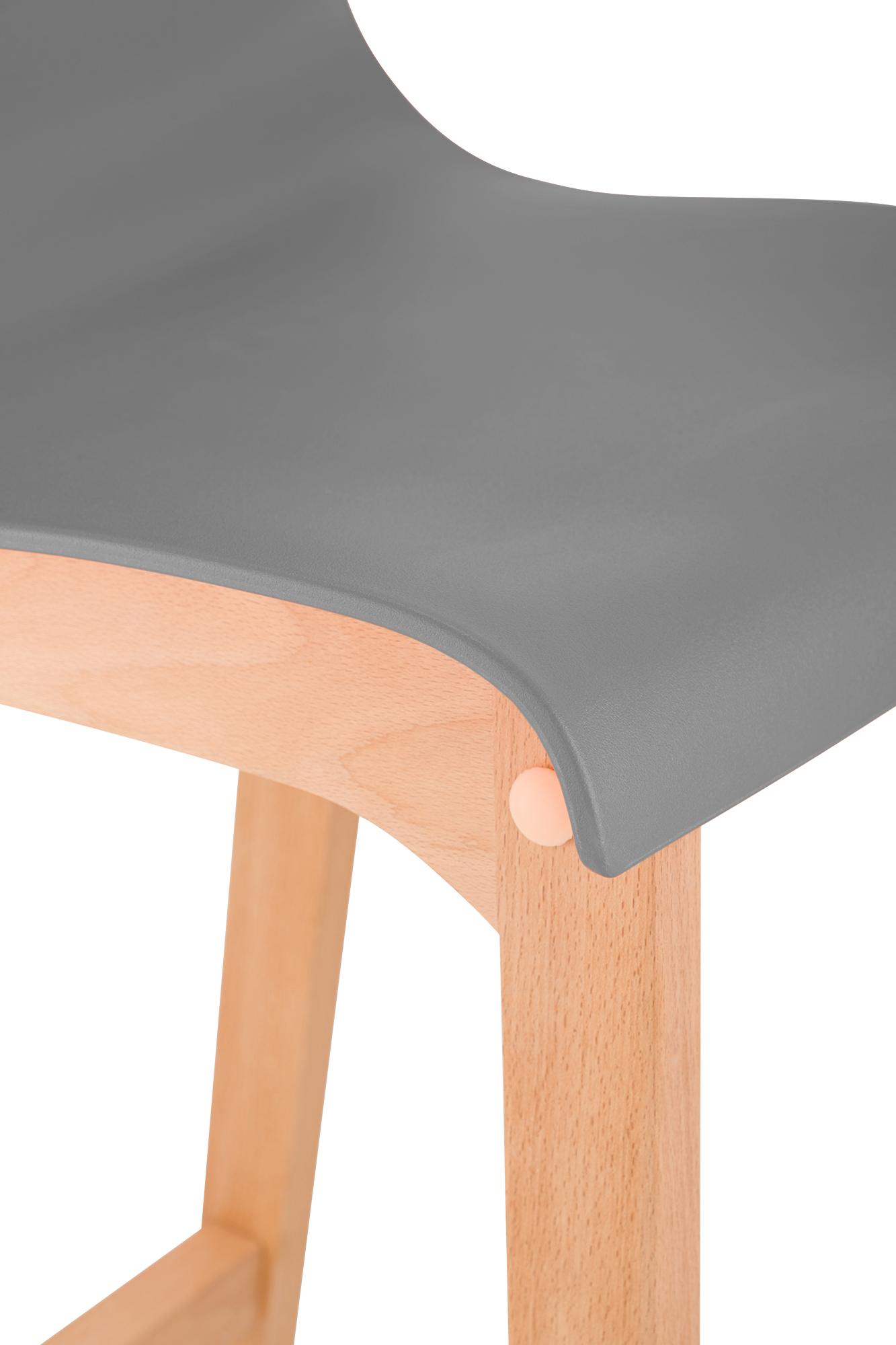 Juego de 2 taburetes de bar Hover Asiento de plástico Base de cuatro patas Natura