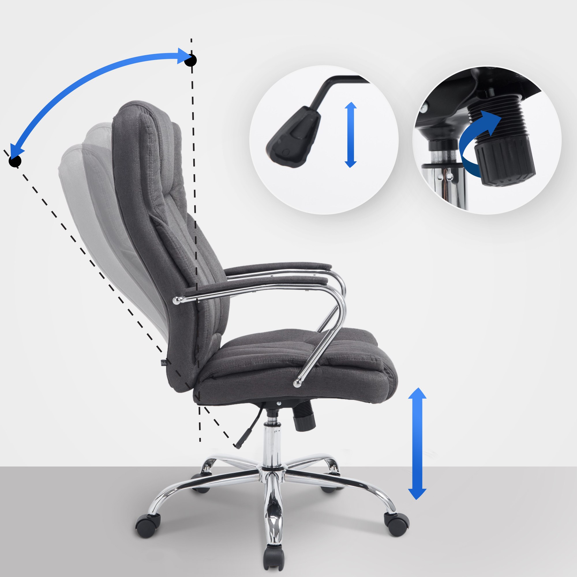 Silla De Oficina XXL Xanthos En Tela