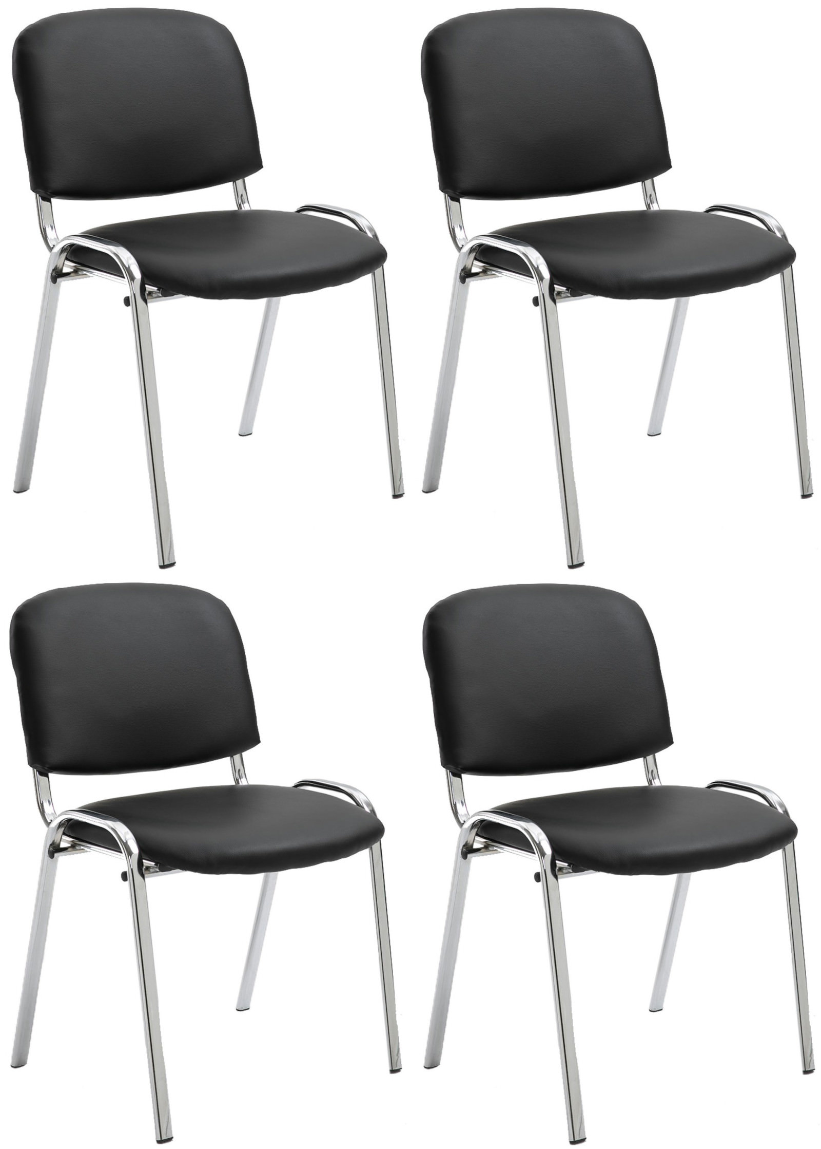 Set de 4 sillas Ken Cromadas en polipiel