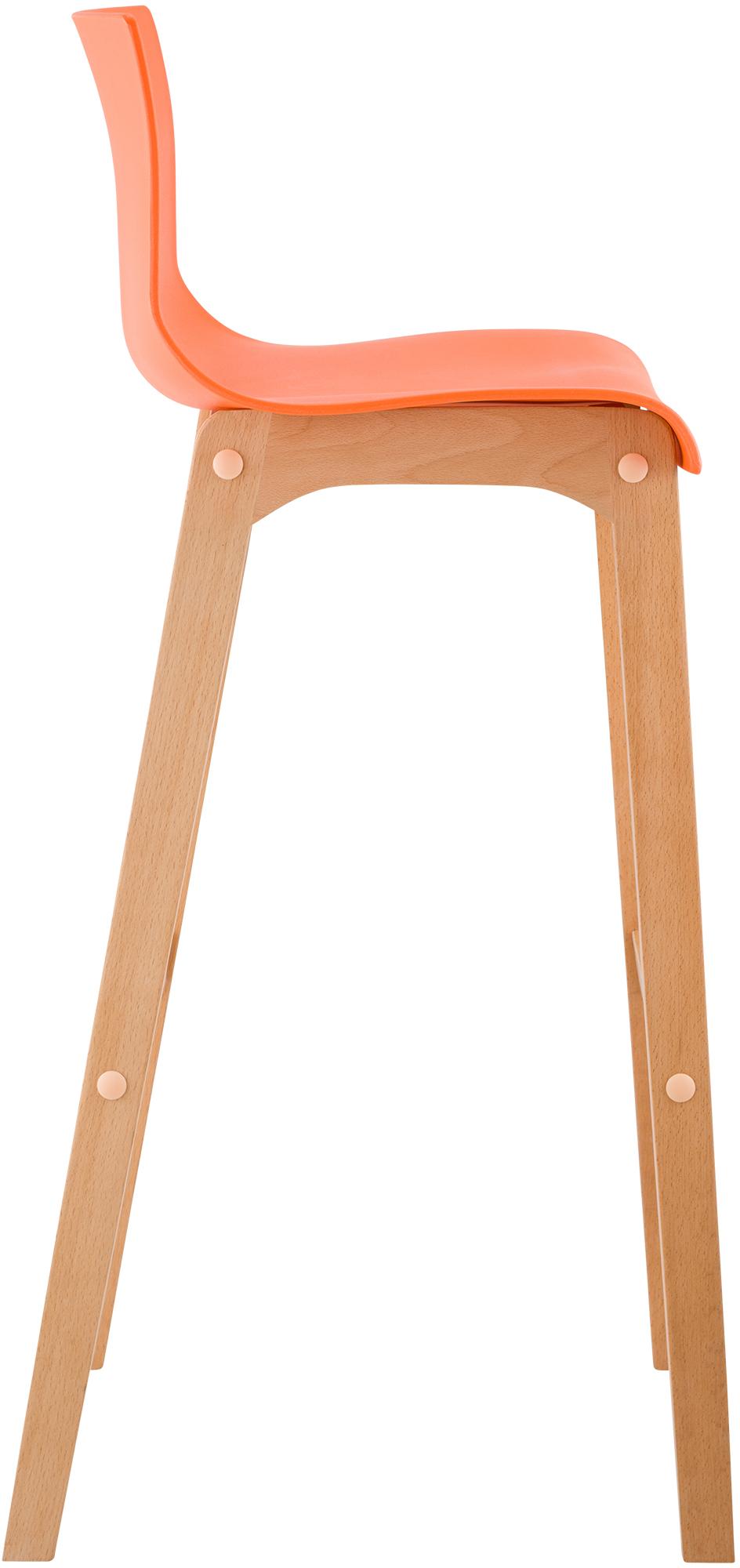 Juego de 2 taburetes de bar Hover Asiento de plástico Base de cuatro patas Natura