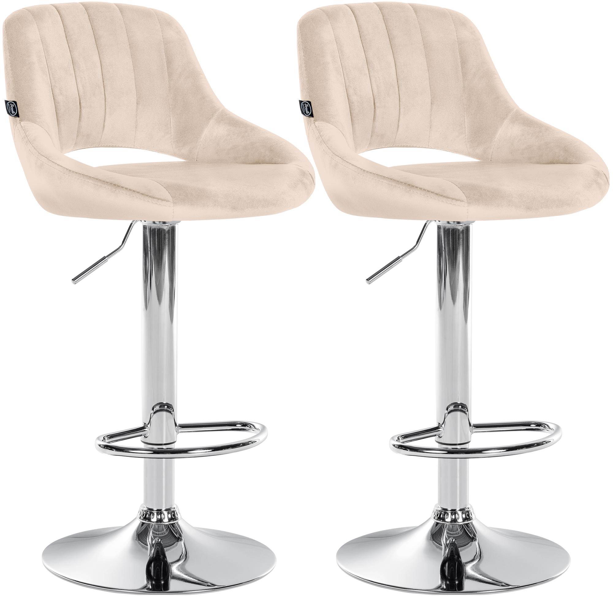 Juego de 2 taburetes de bar Milet de terciopelo