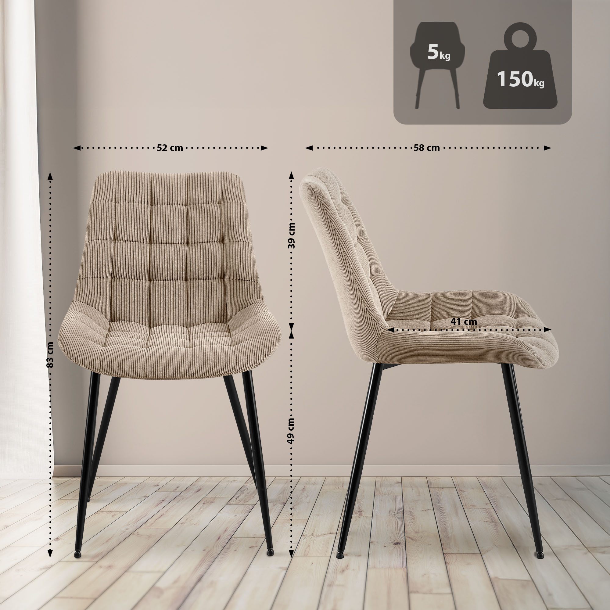 Silla de comedor Sardna Cord