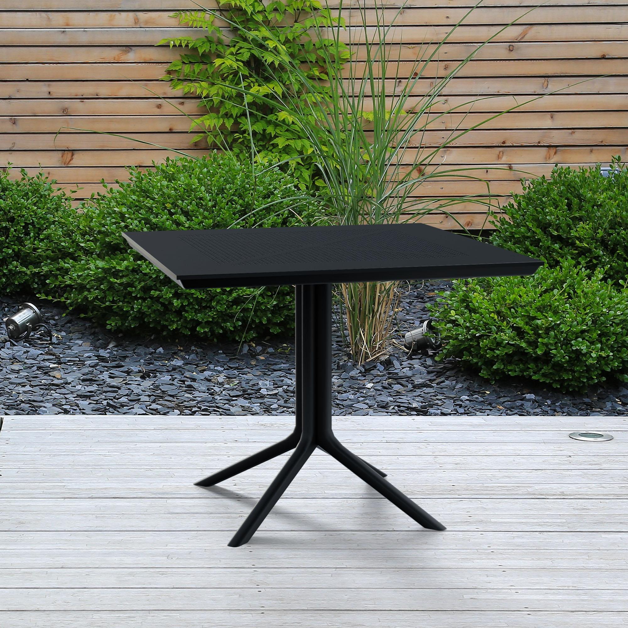 Mesa de jardín Lenval 80x80 cm Mesa de exterior en blanco o negro