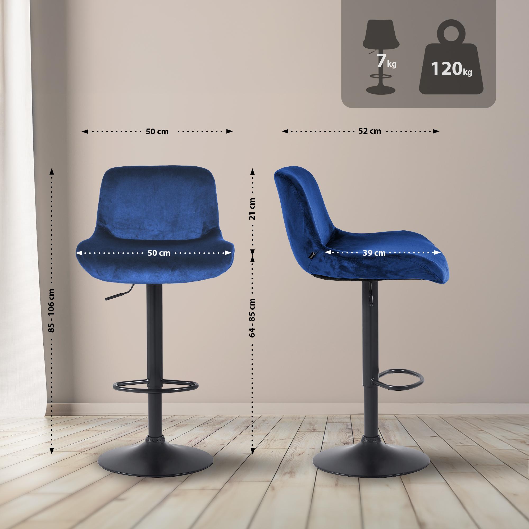 Lote de 2 taburetes de bar Solon negro