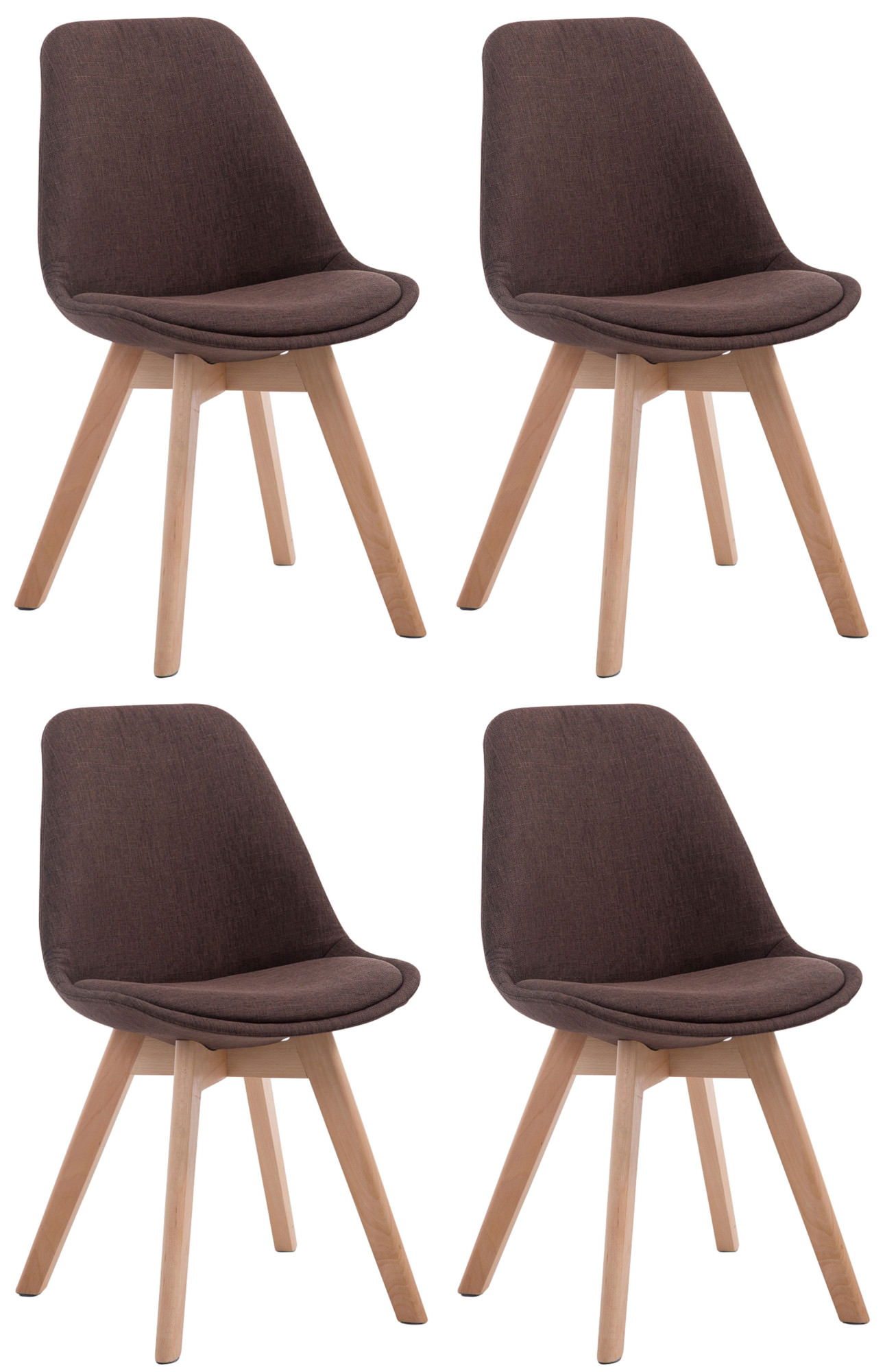 Set de 4 Sillas Borneo para comedor en tela