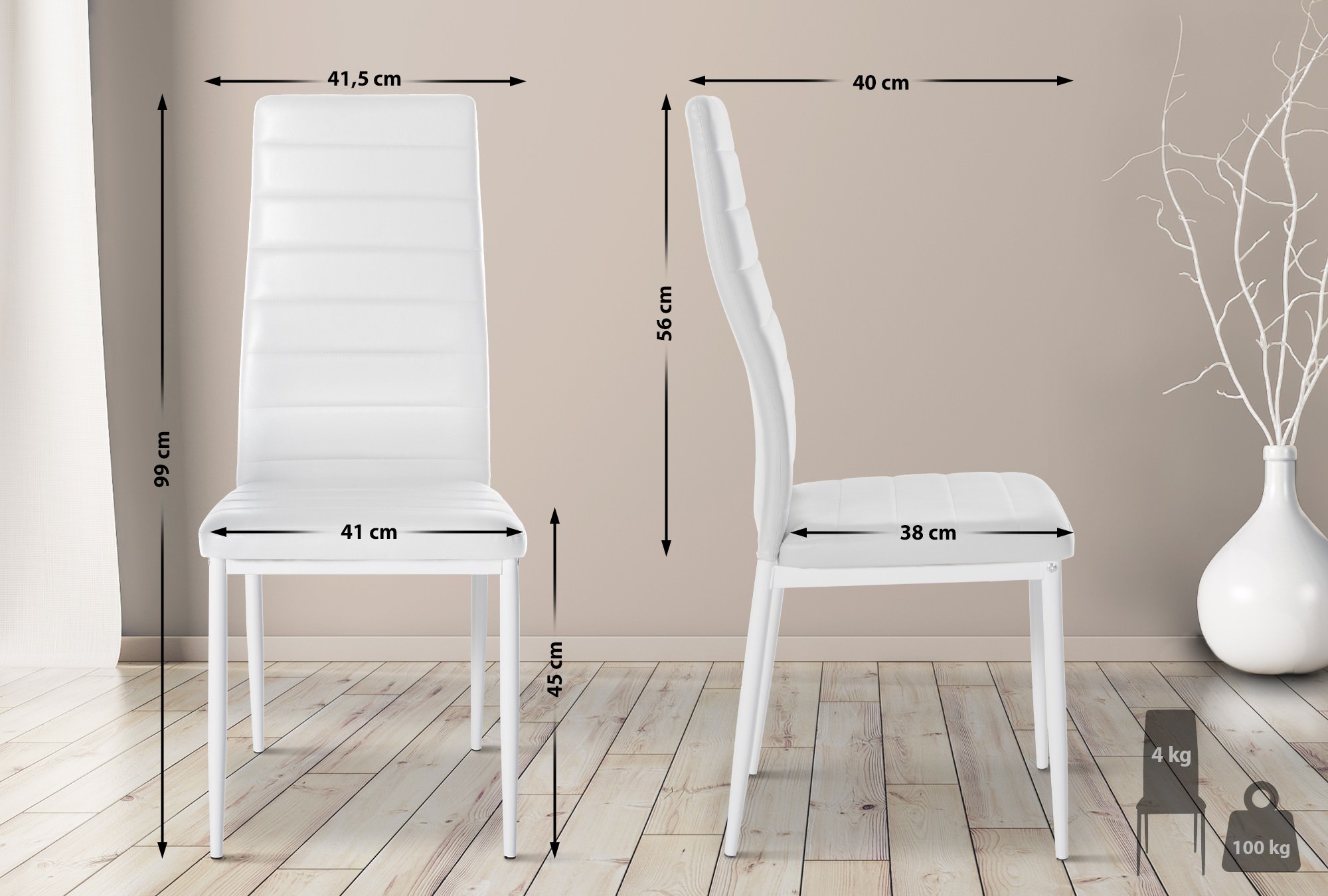 Juego de 4 sillas de comedor Mayfair