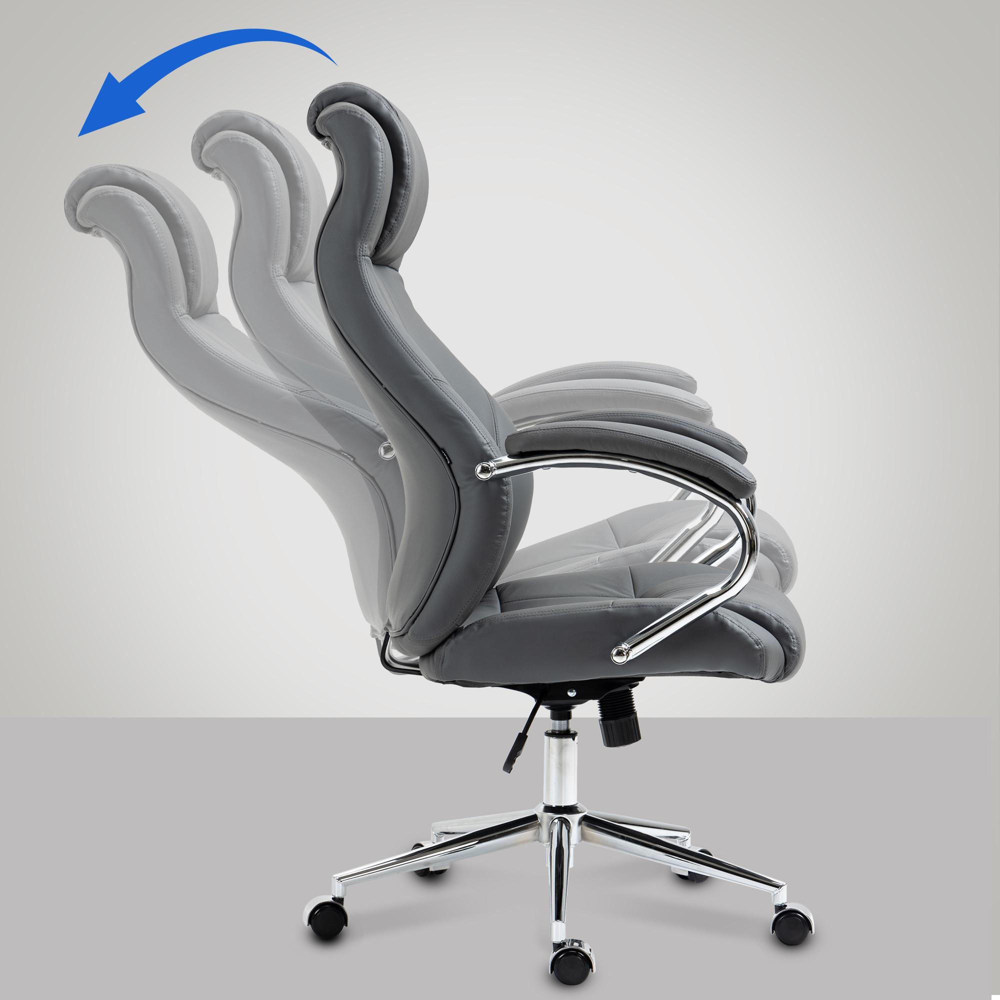 Silla de oficina Salford de cuero auténtico