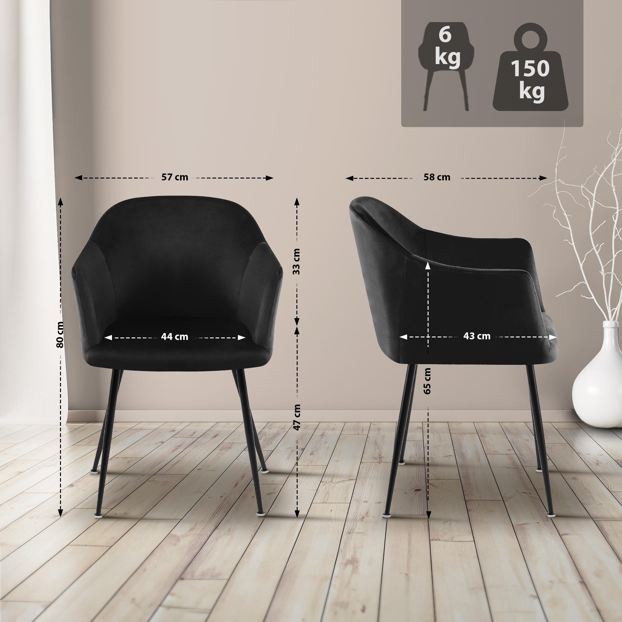 Silla de comedor de terciopelo Jaysie