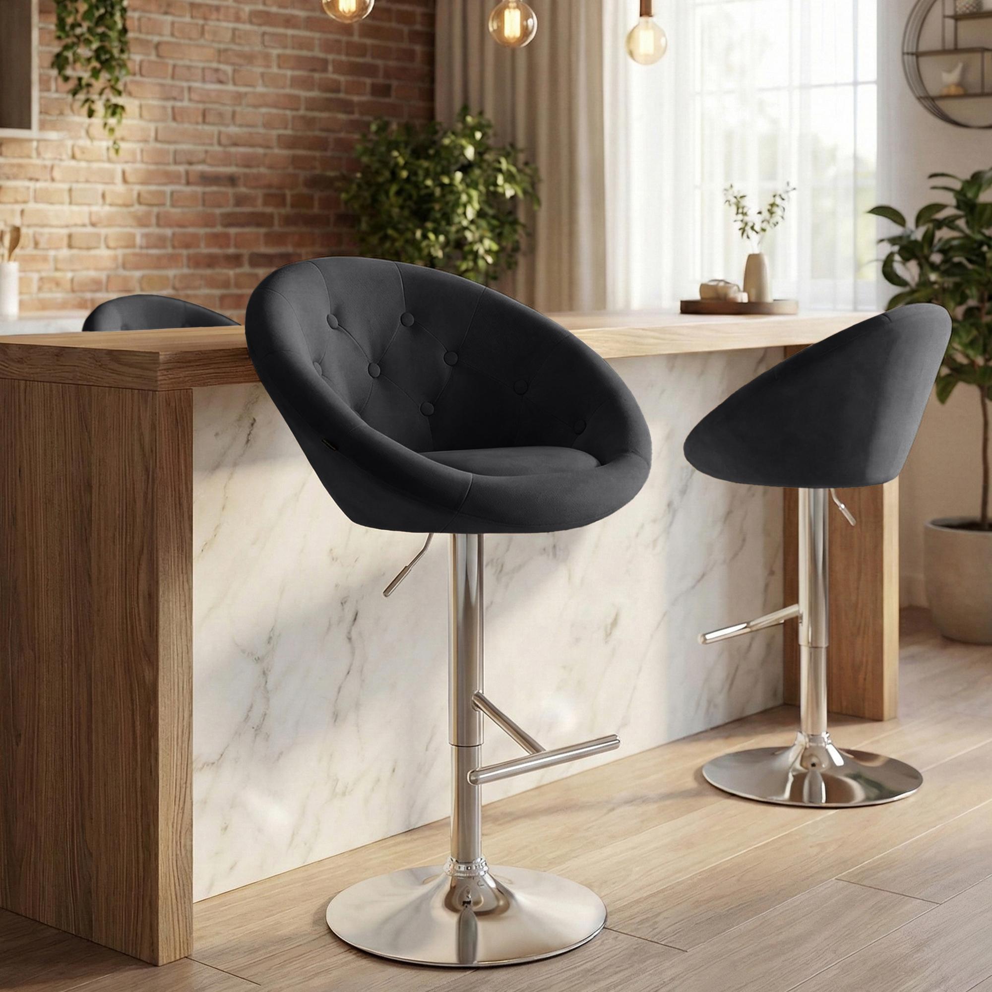 Taburete de bar London de terciopelo