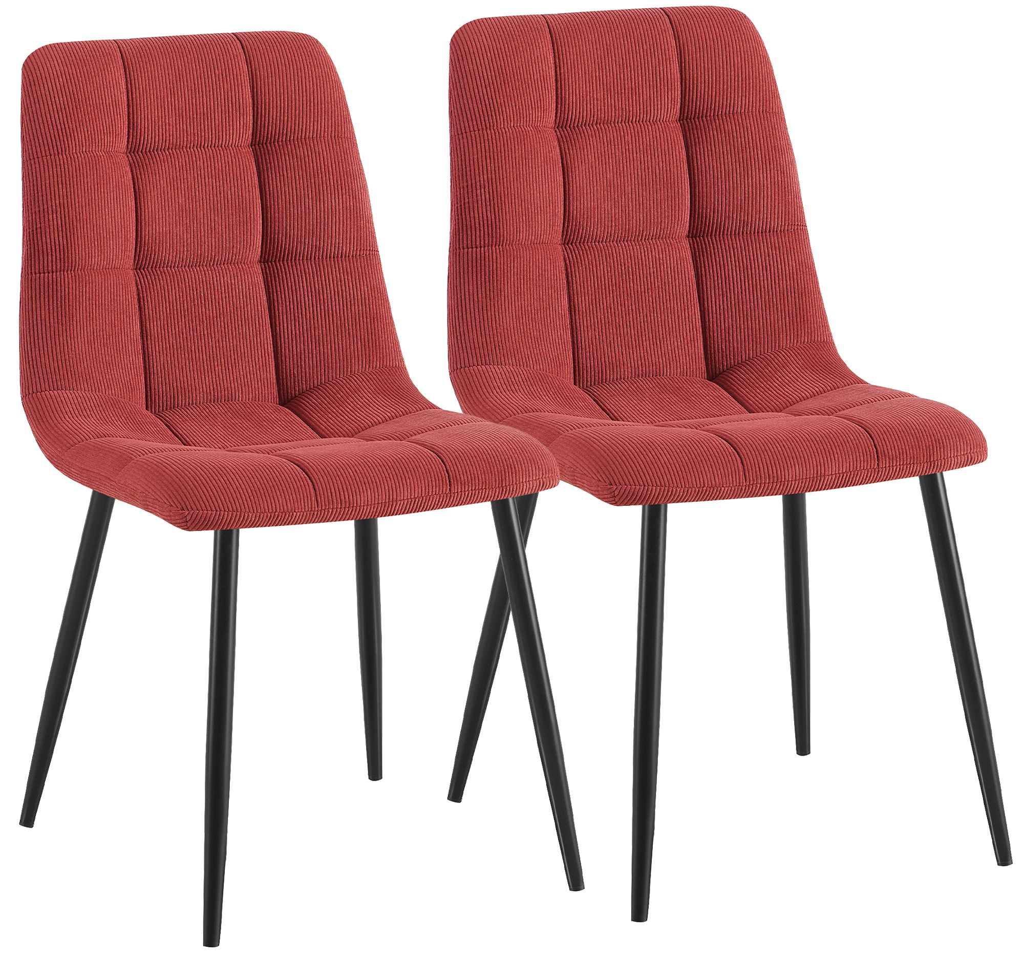 Set de 2 sillas de comedor Antibes de pana