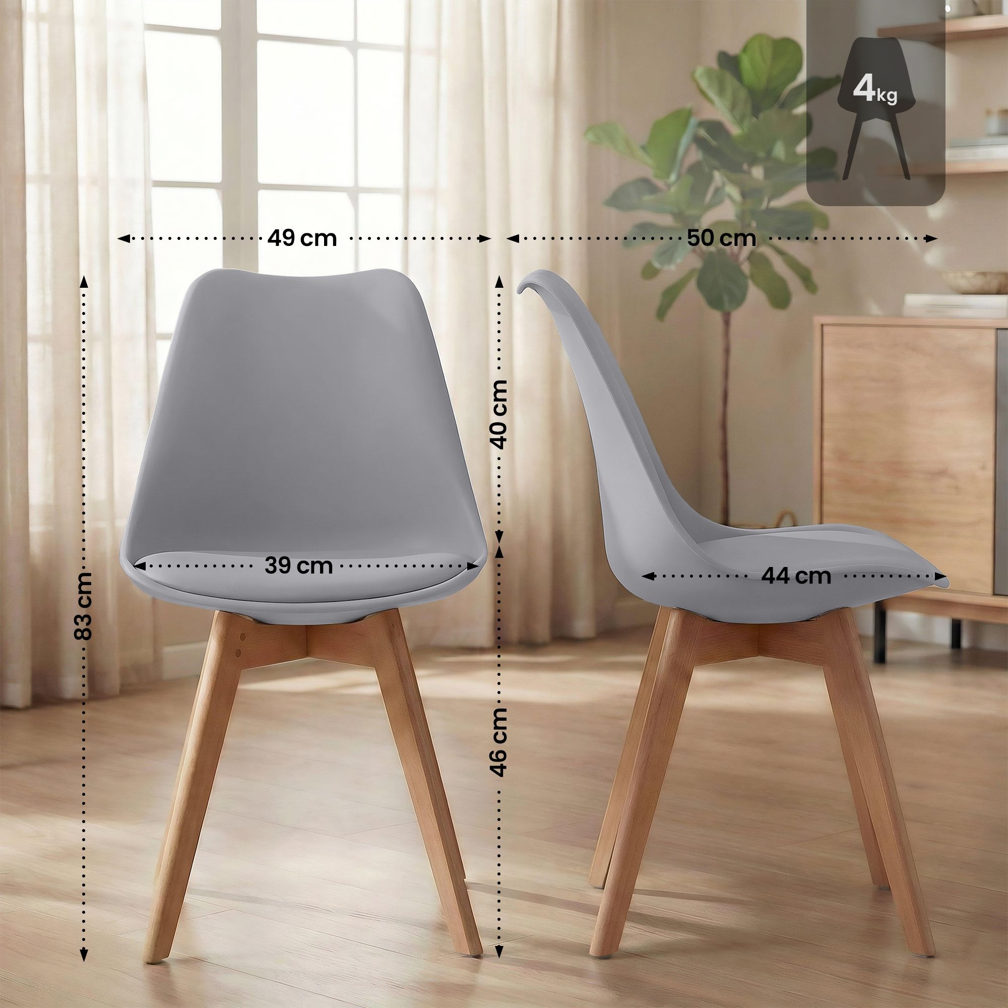 Silla de comedor Linares elegante, cómoda y fácil de limpiar Ideal para tu hogar
