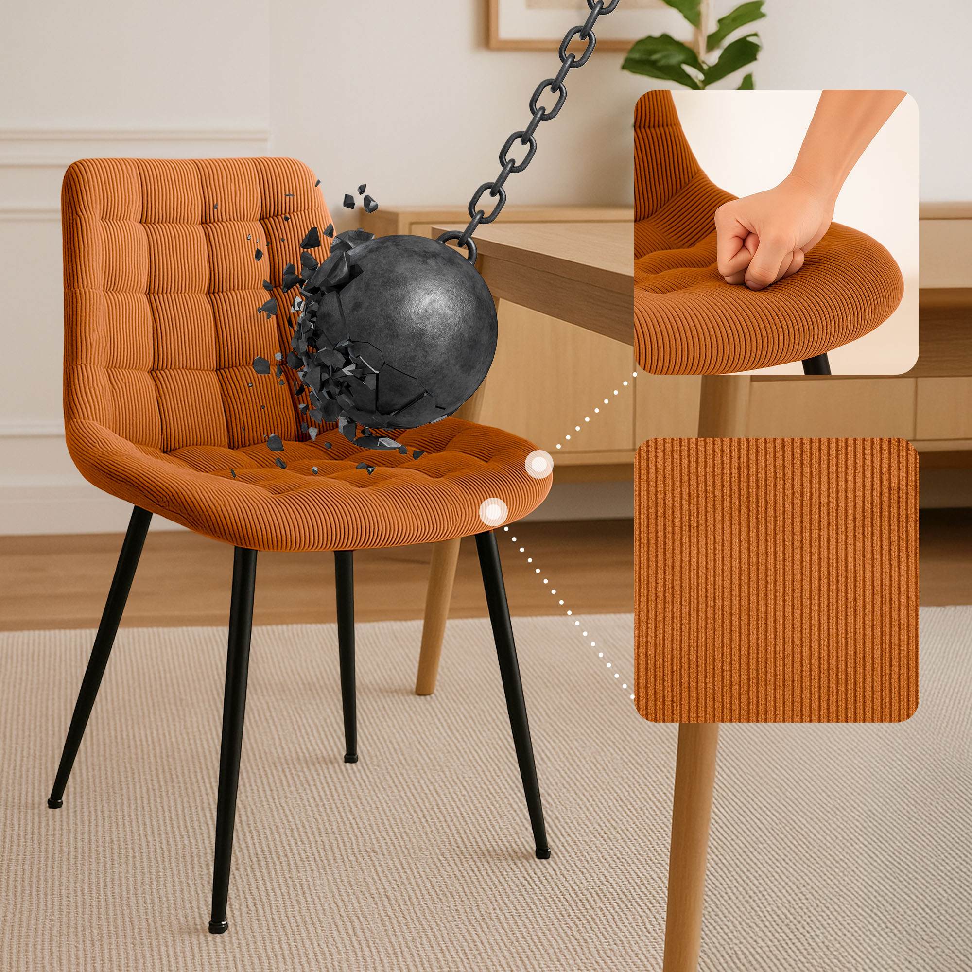 Silla de comedor Sardna Cord