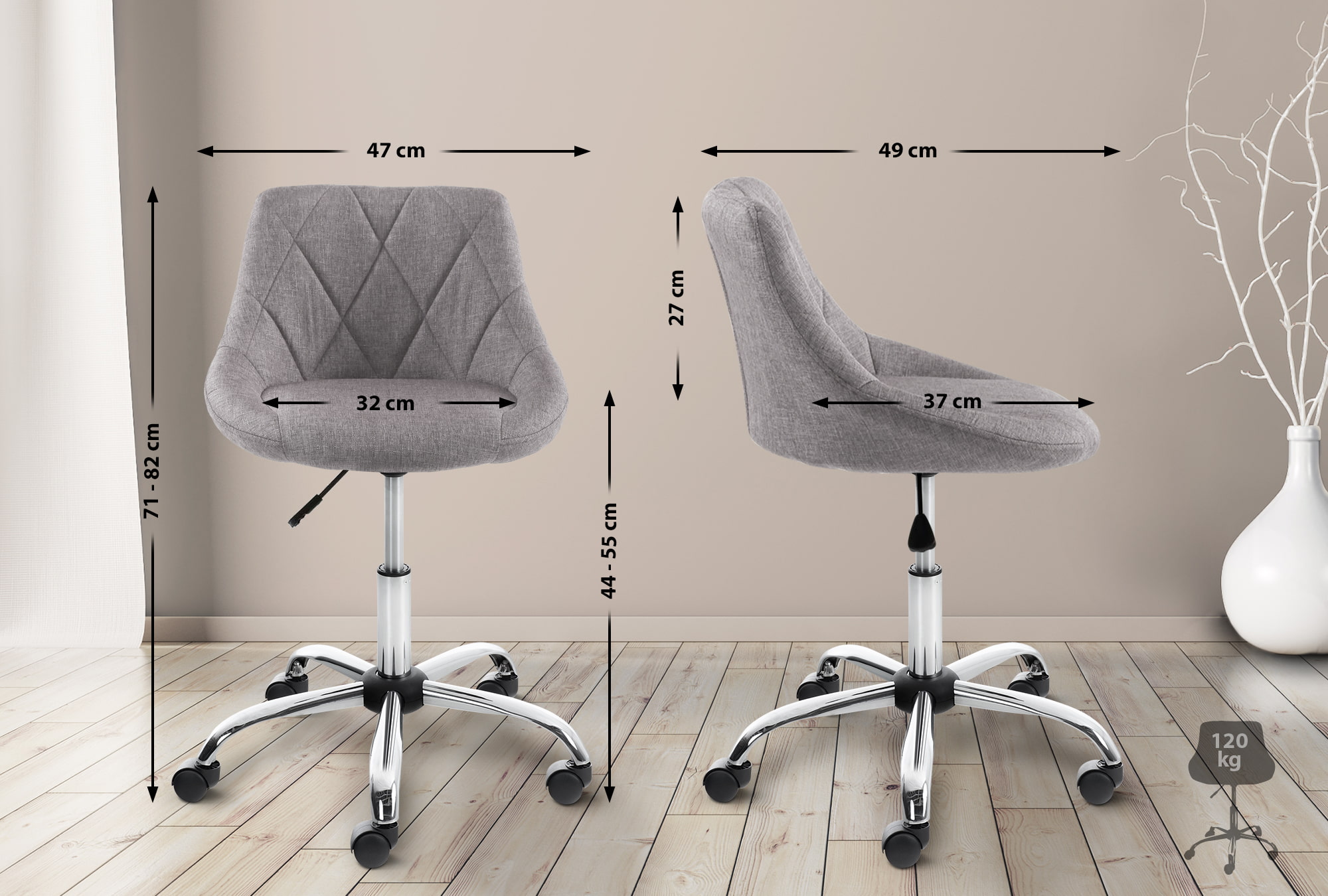 Taburete De Trabajo Lazio Con Ruedas