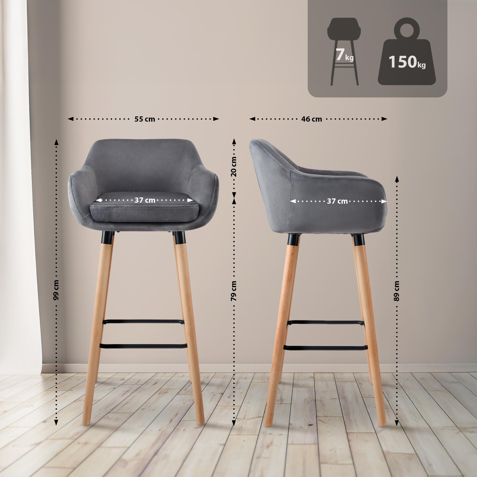 Set de 2 taburetes Grant terciopelo
