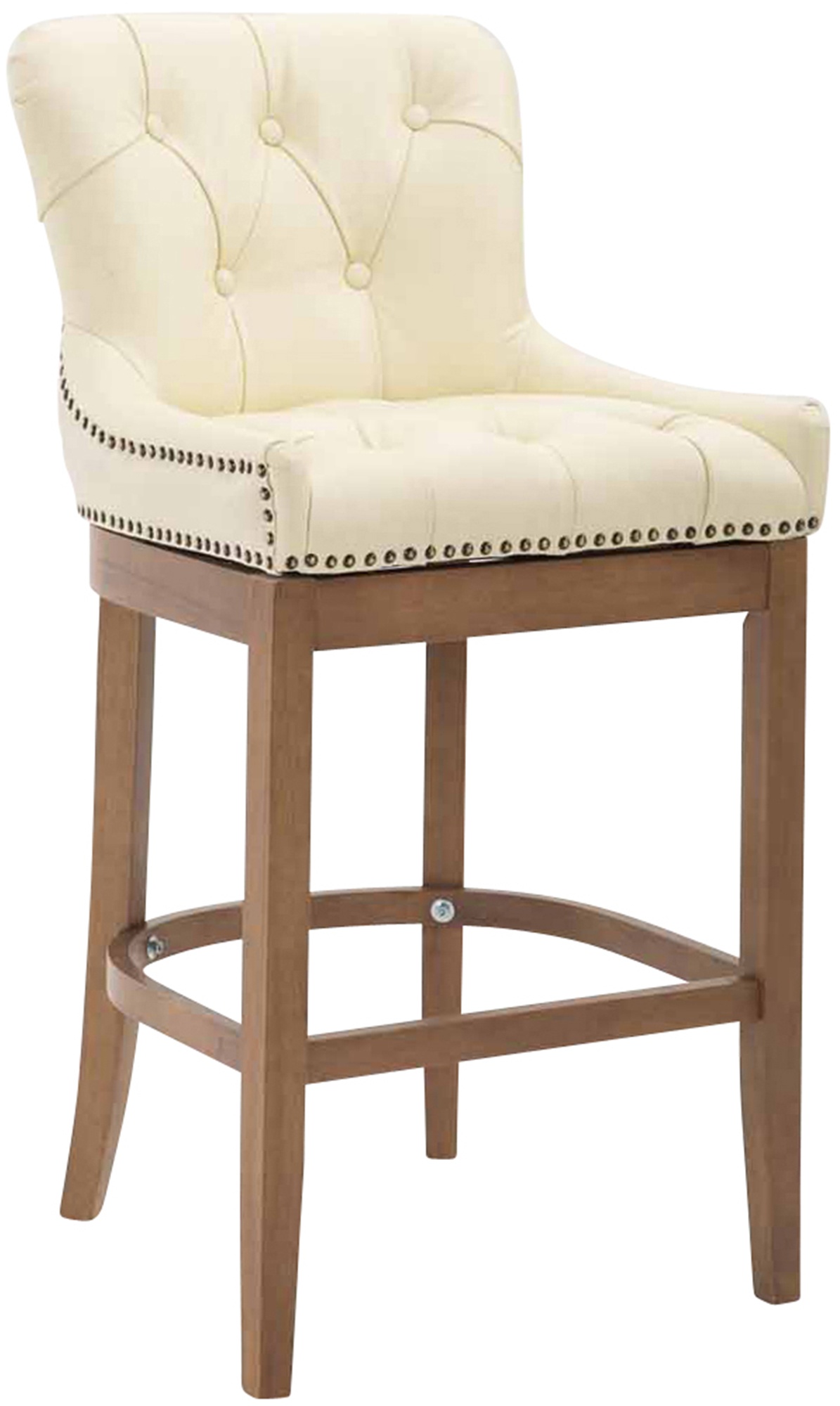 Taburete Lakewood Cuero Aútentico & Madera Clara