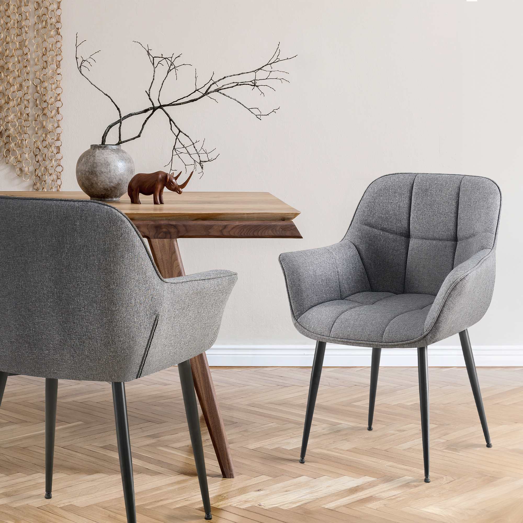 Silla de comedor Roseville en tela o polipiel