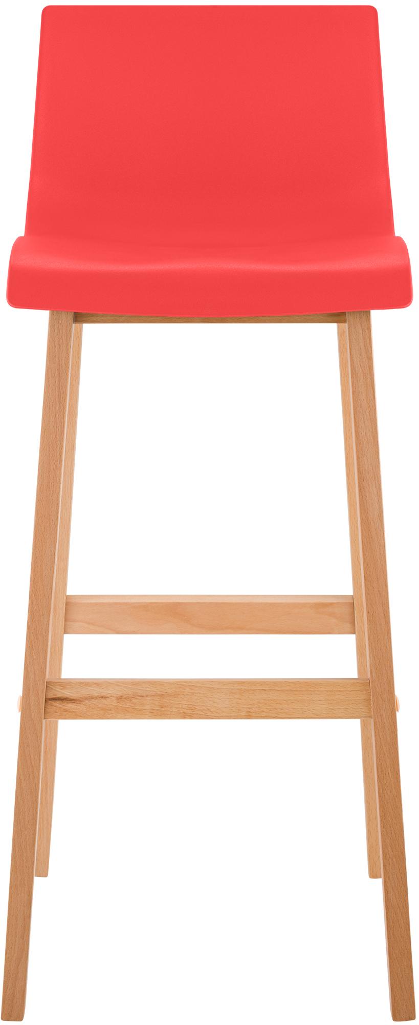 Juego de 2 taburetes de bar Hover Asiento de plástico Base de cuatro patas Natura