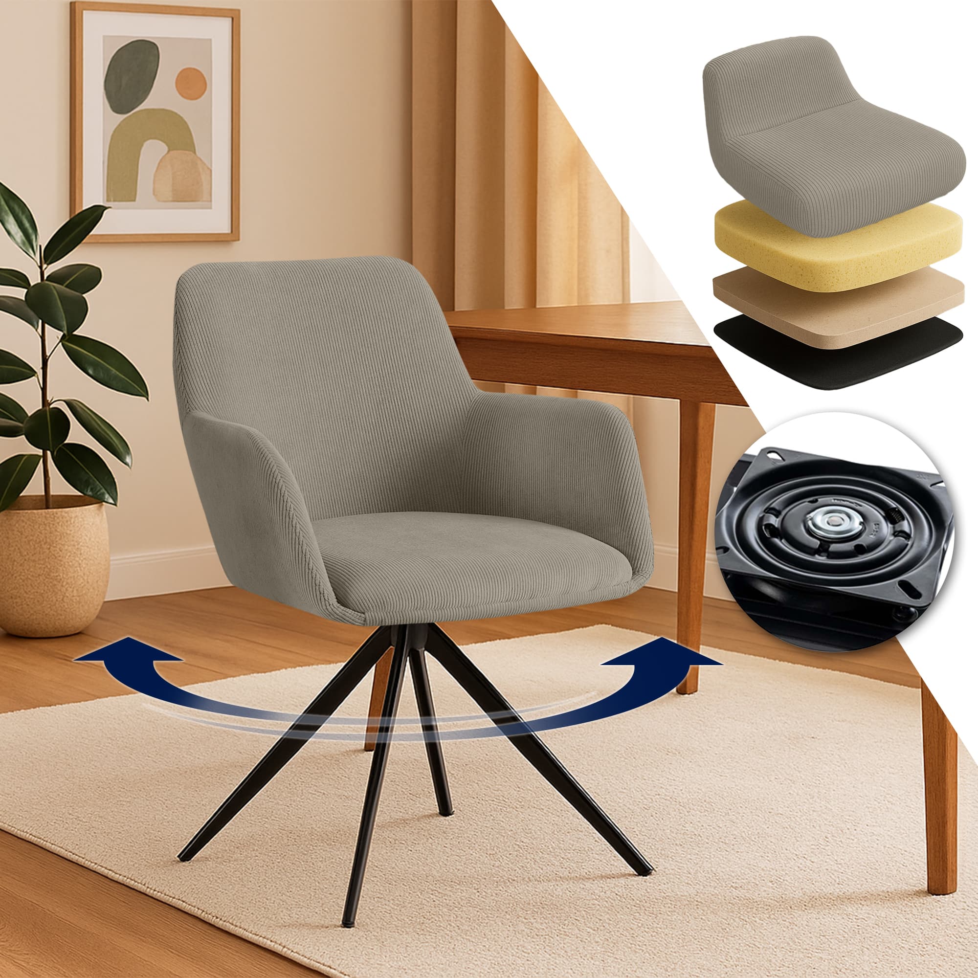 Silla de comedor Olema Cord