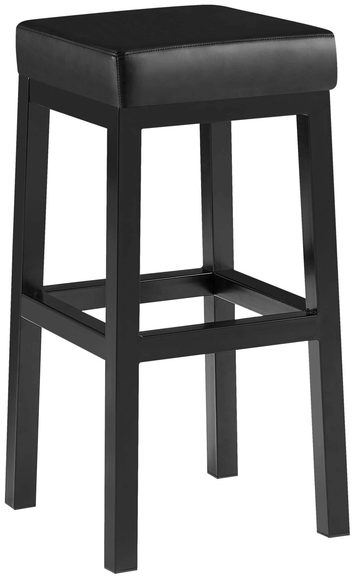 Taburete de bar Taylor Revestimiento de polipiel Altura del asiento 78 cm Estructura de metal negro