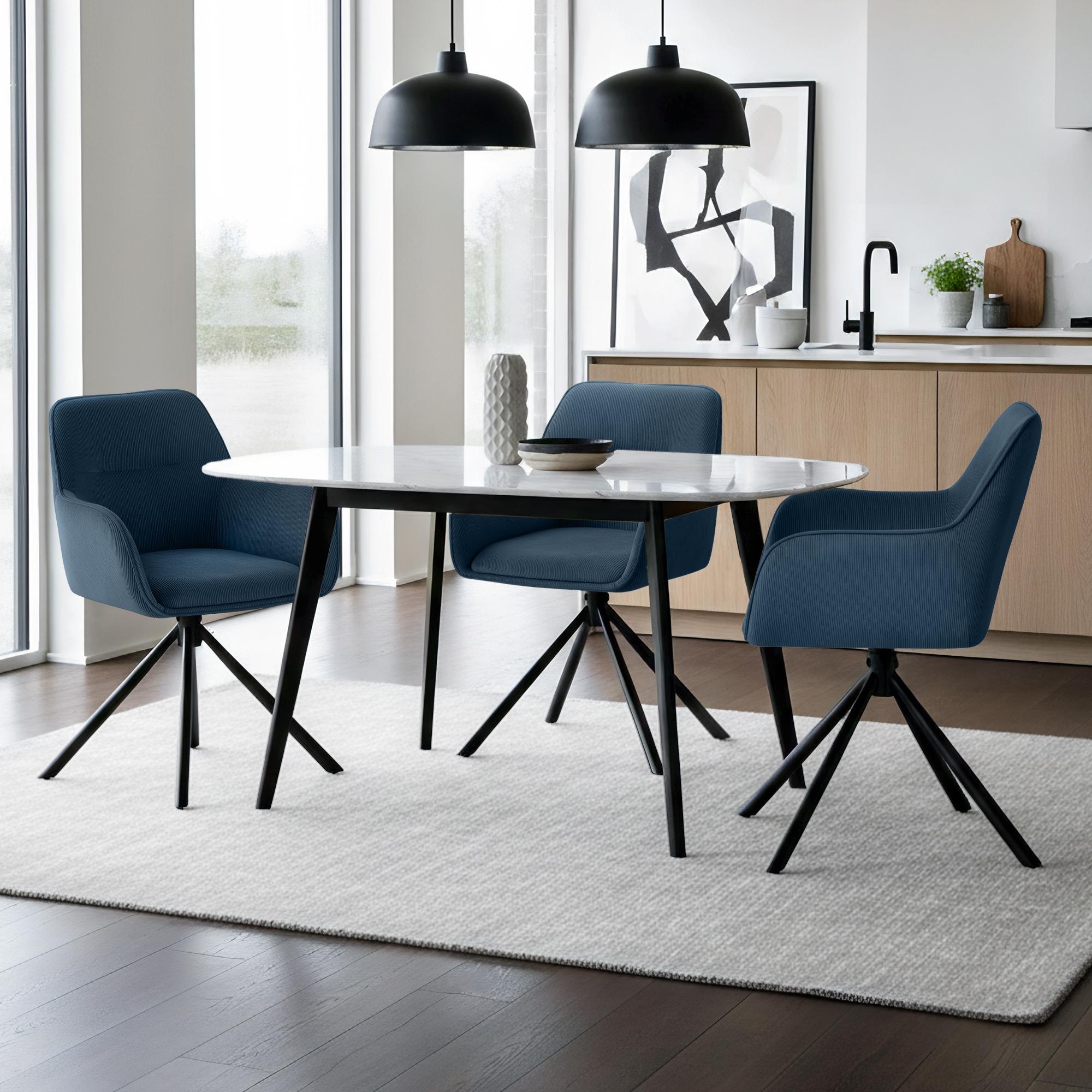 Silla de comedor Tipton de pana