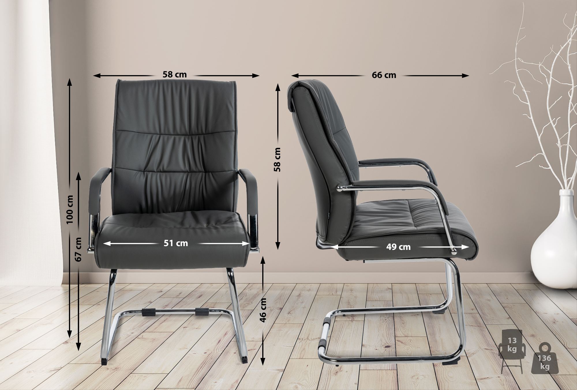 Silla Estilo Cantilever Sievert