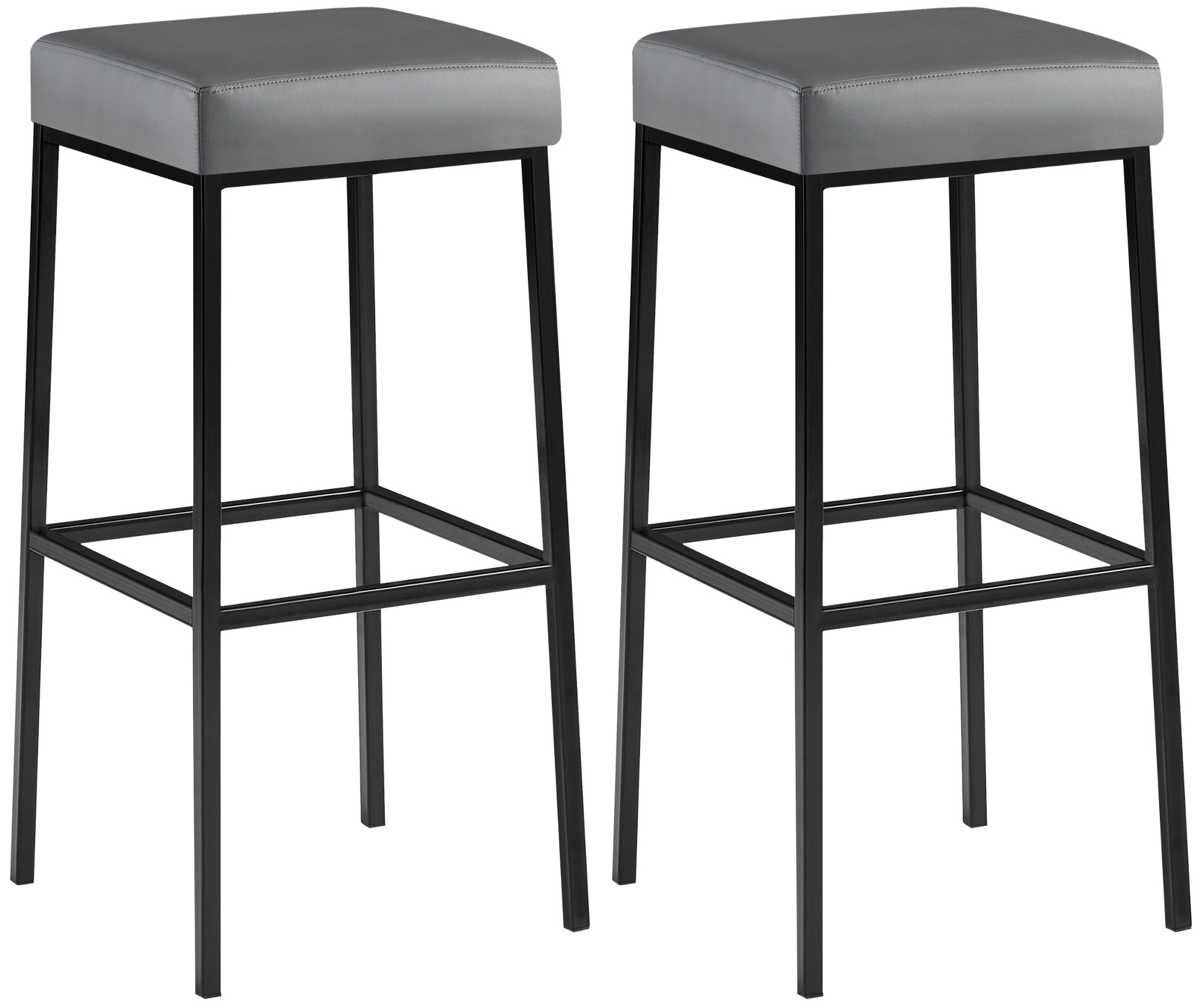 Juego de 2 taburetes de bar Montreal con funda de cuero sintético