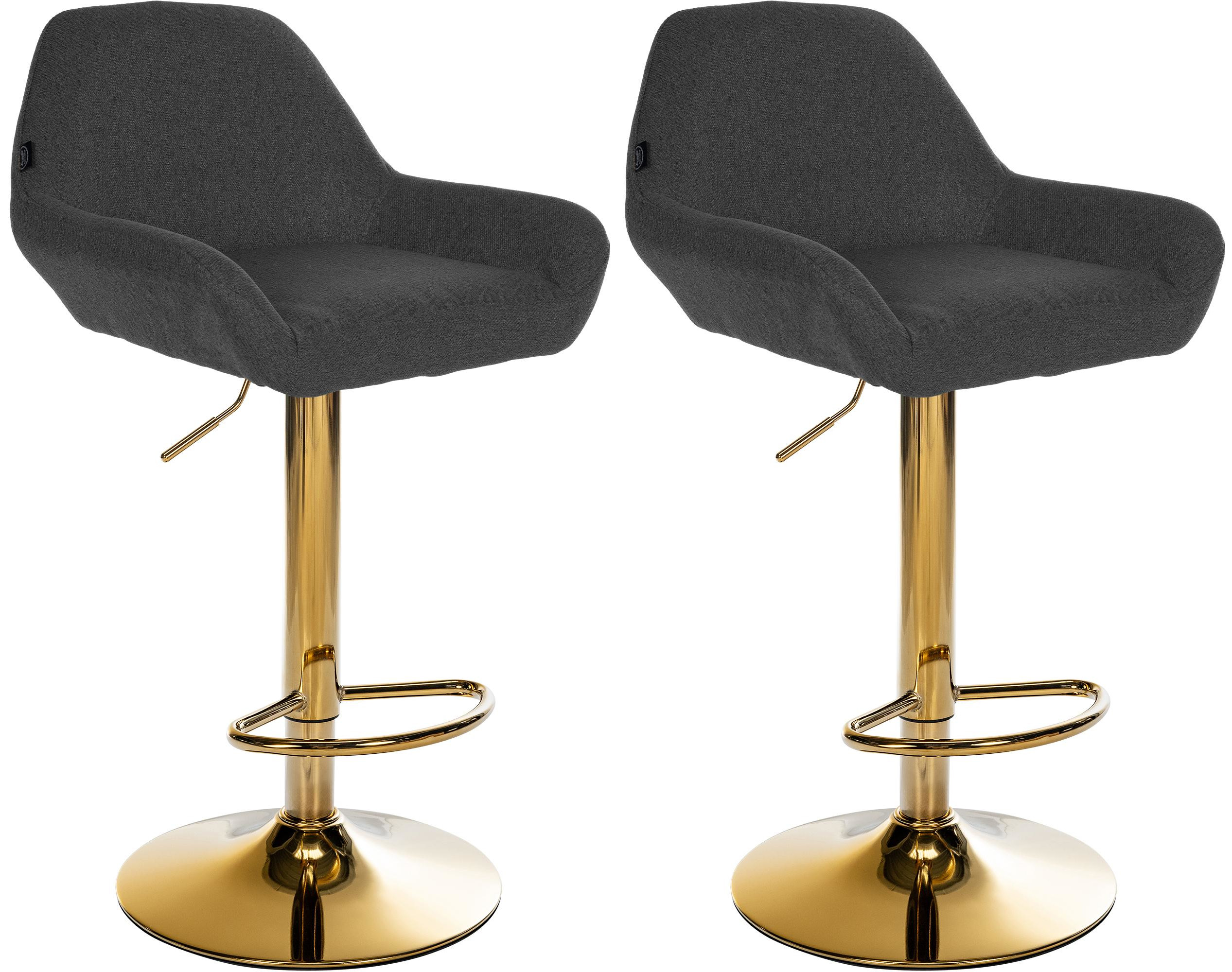 Lote de 2 taburetes de bar Braga Gold tela