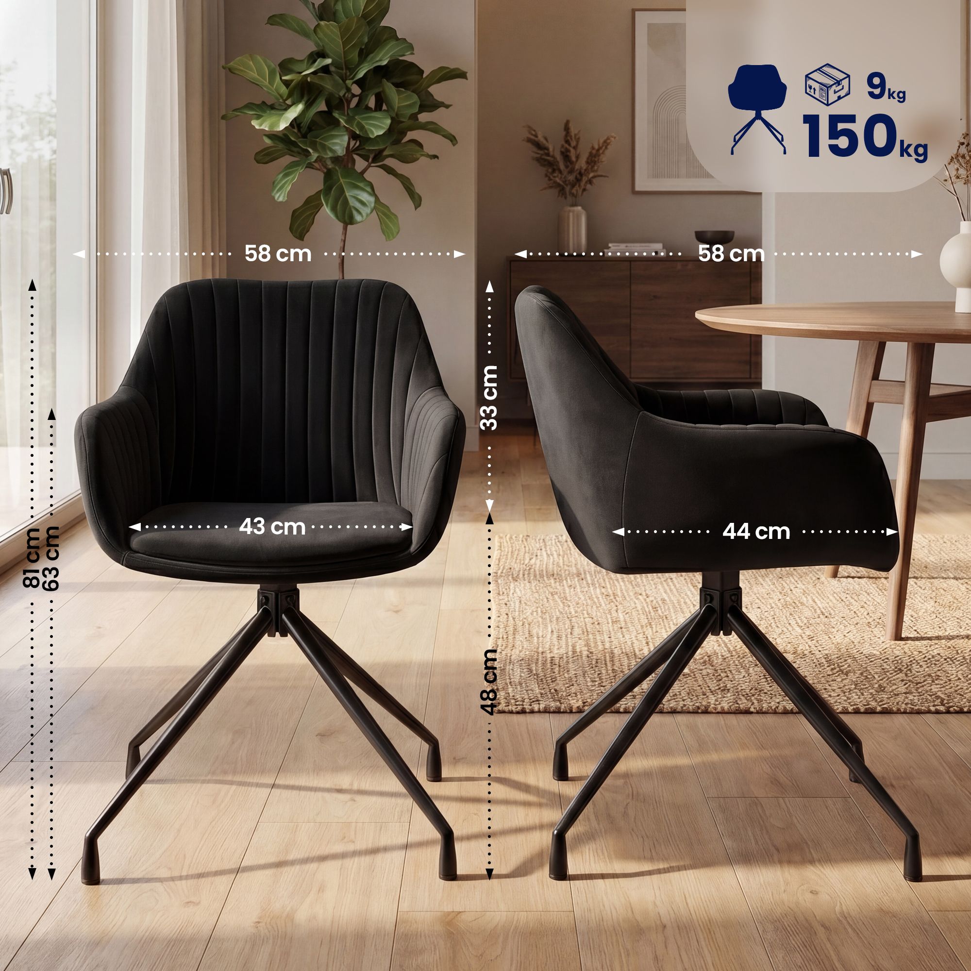 Juego de 2 sillas de comedor Novanis