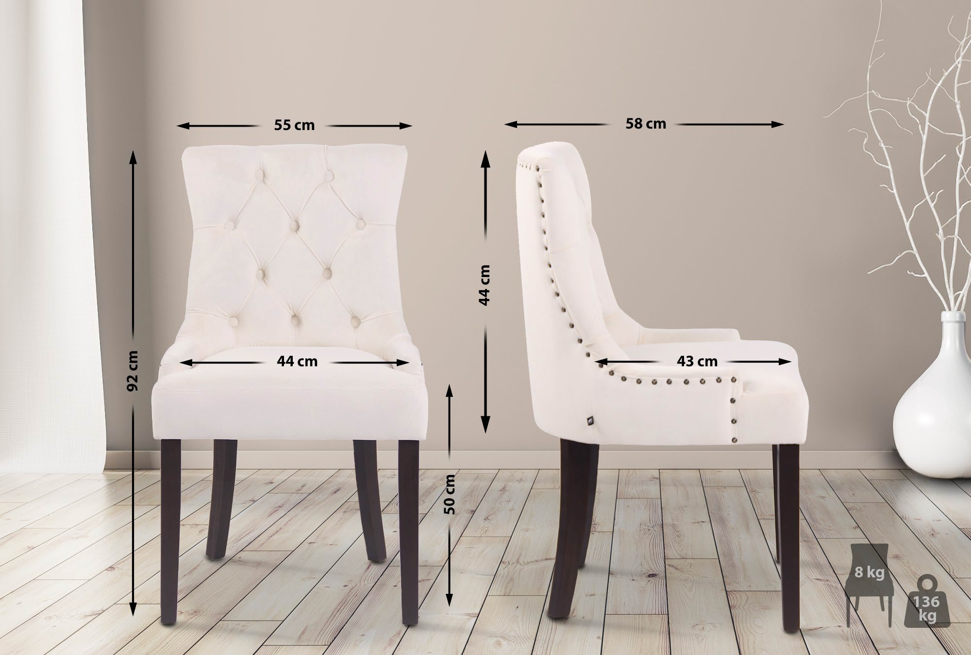 Silla De Comedor Aberdeen En Terciopelo
