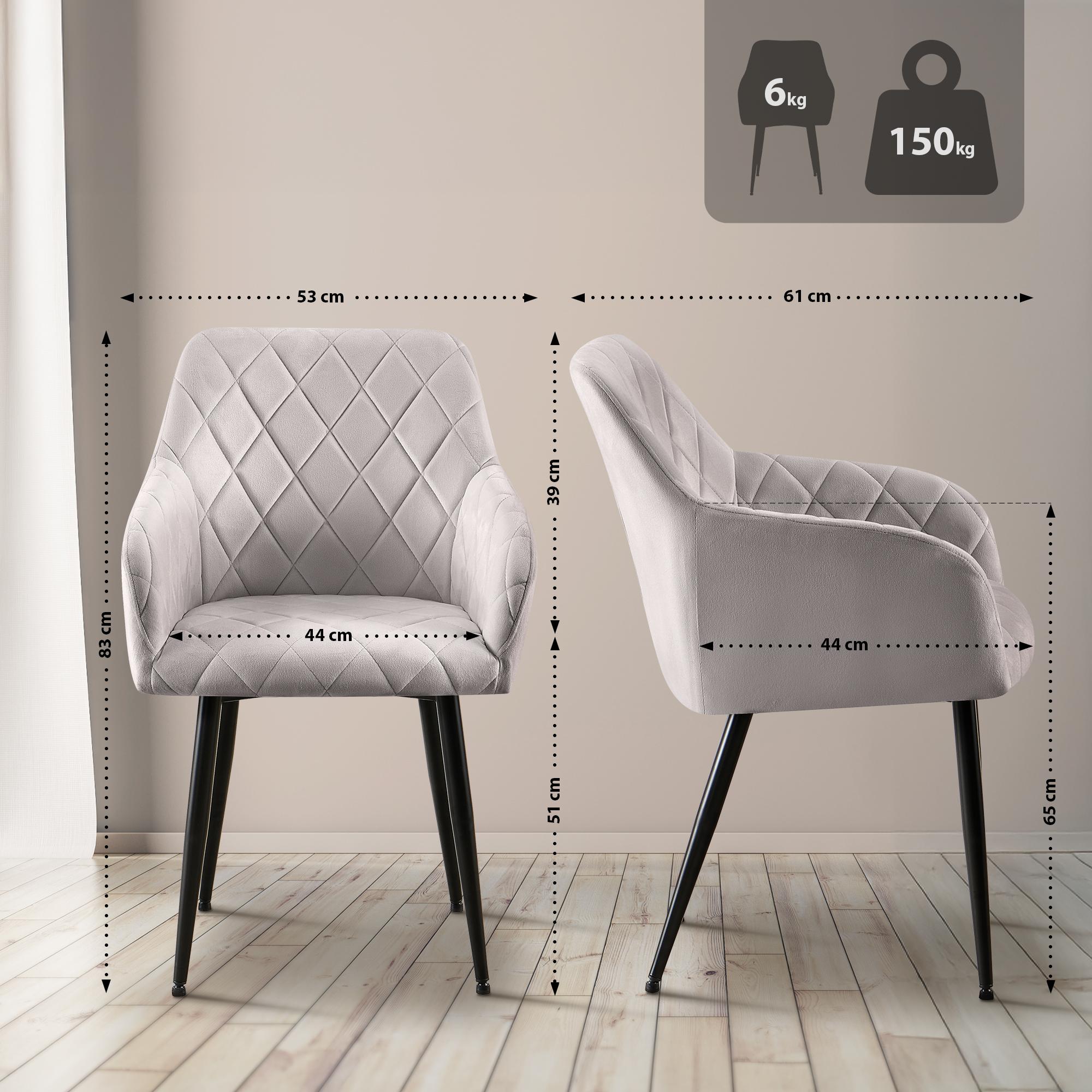 Silla de comedor Monett terciopelo