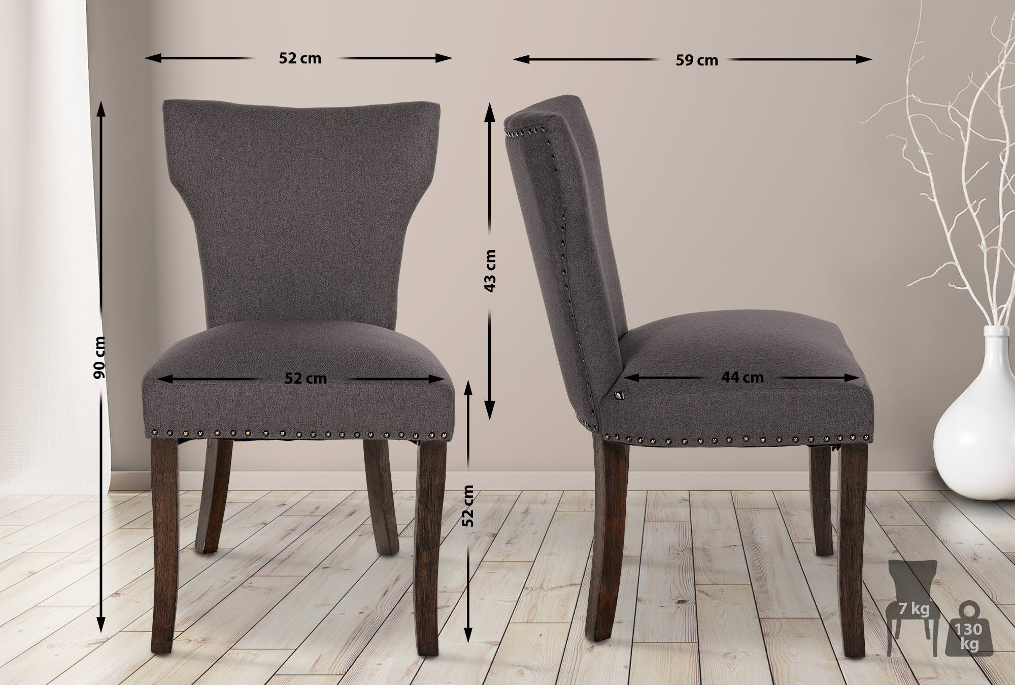 Set de 2 sillas de comedor Zadar en tela