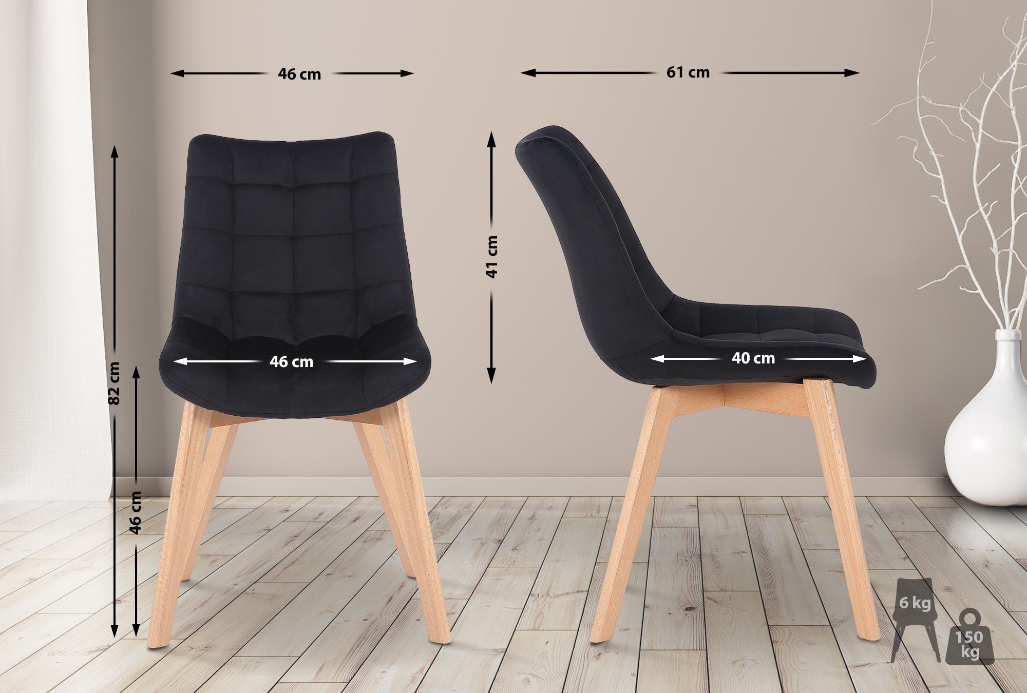 Set de 2 Sillas de comedor Passaic en terciopelo