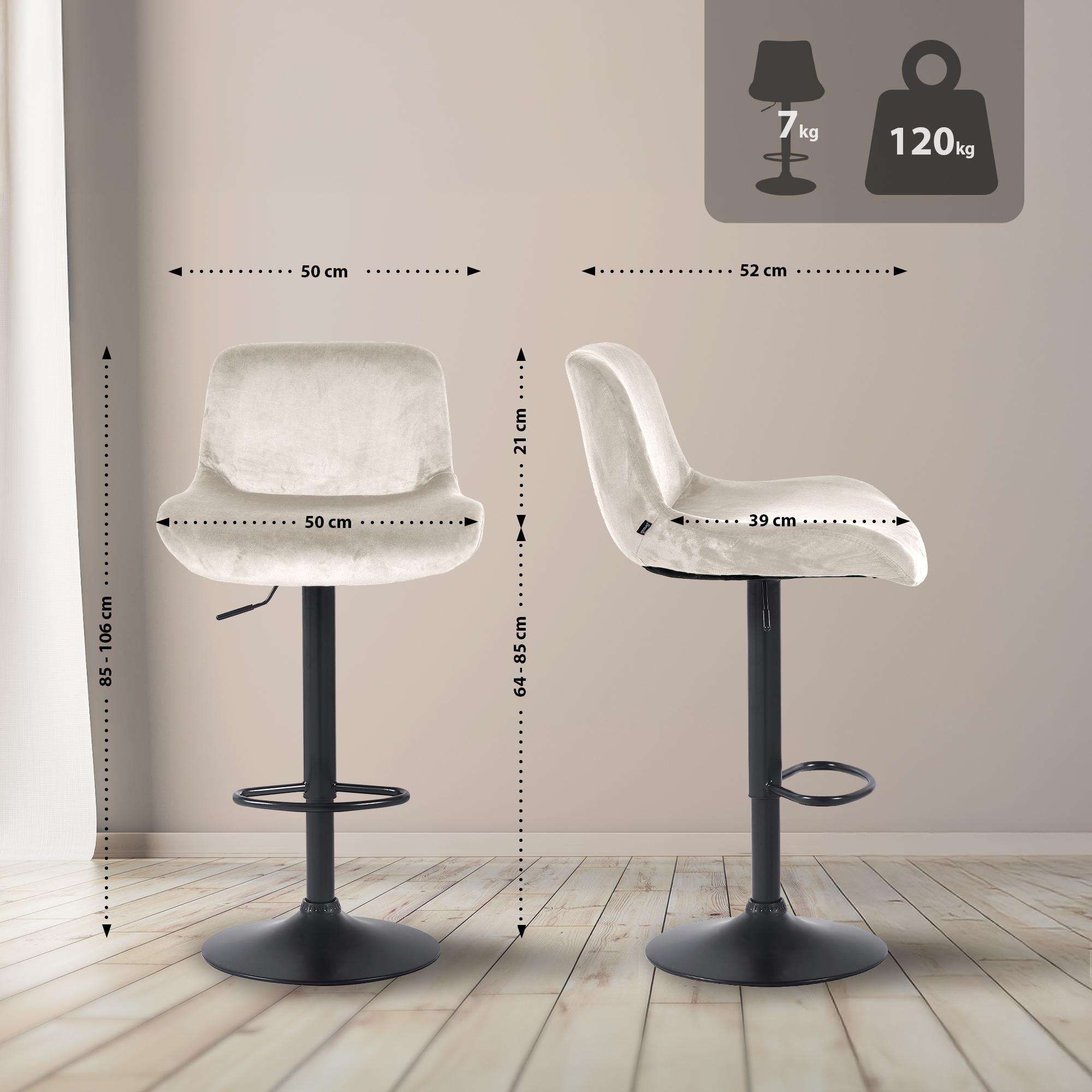 Lote de 2 taburetes de bar Solon negro