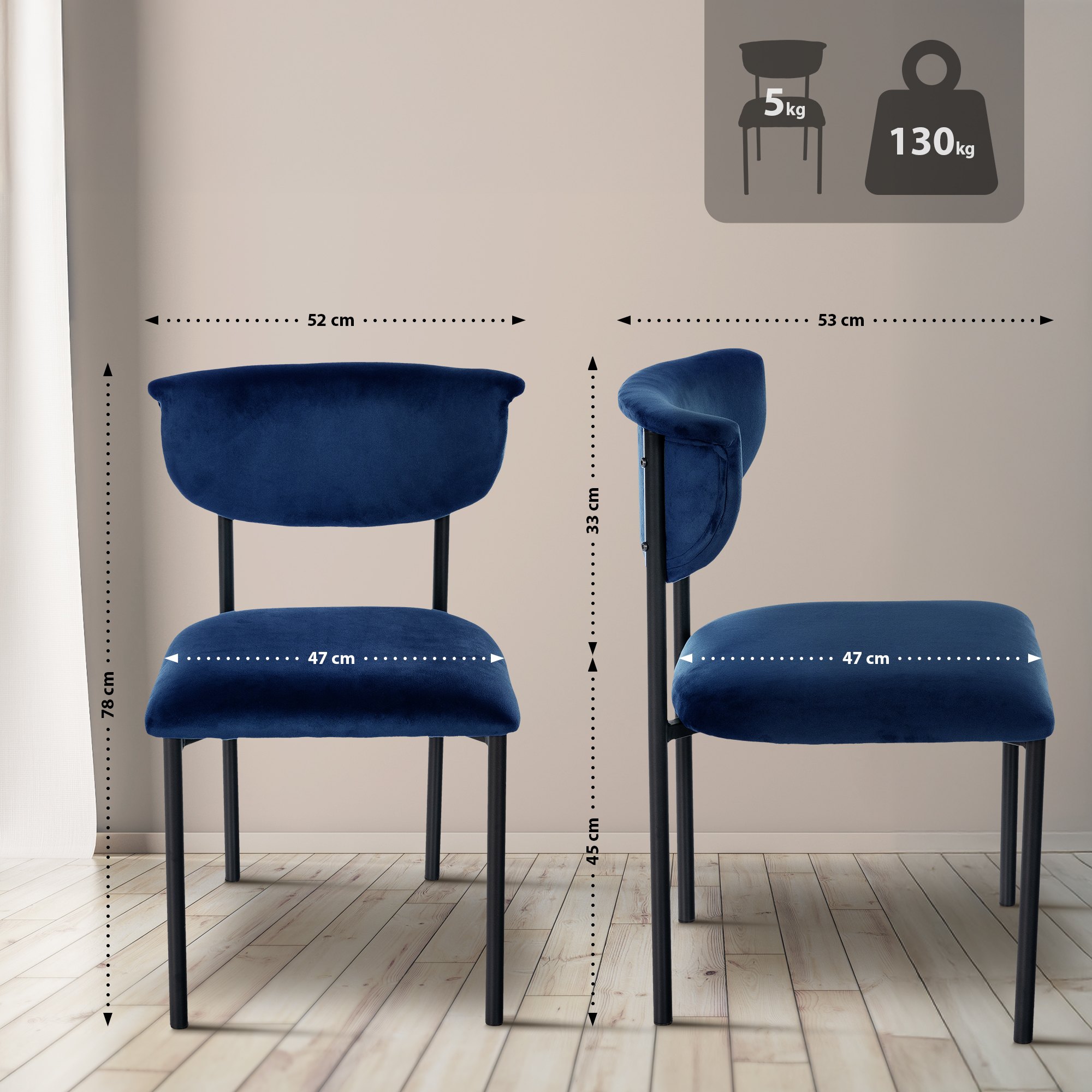 Silla de Comedor Gambell Terciopelo
