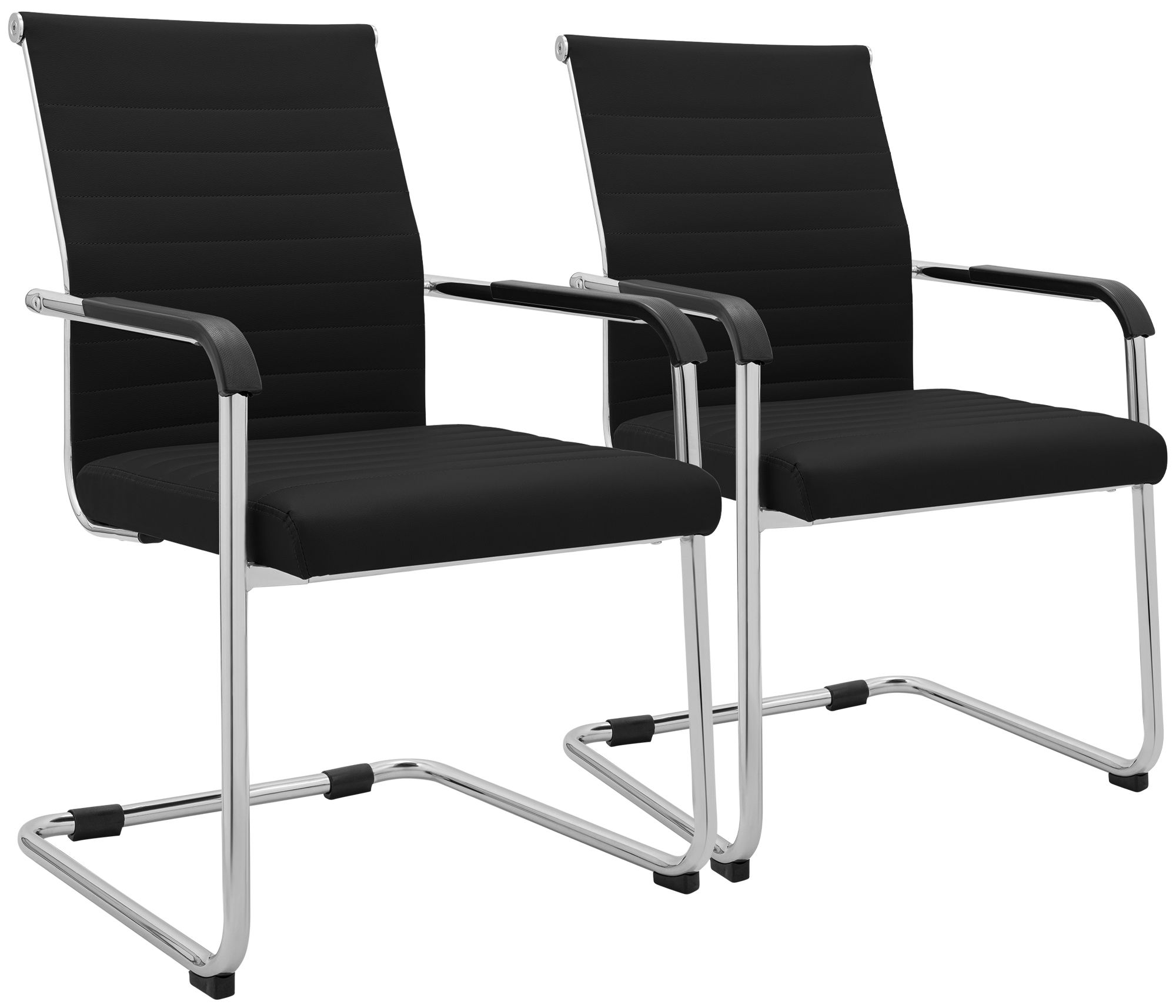 Juego de 2 sillas cantilever Hakon con efecto piel