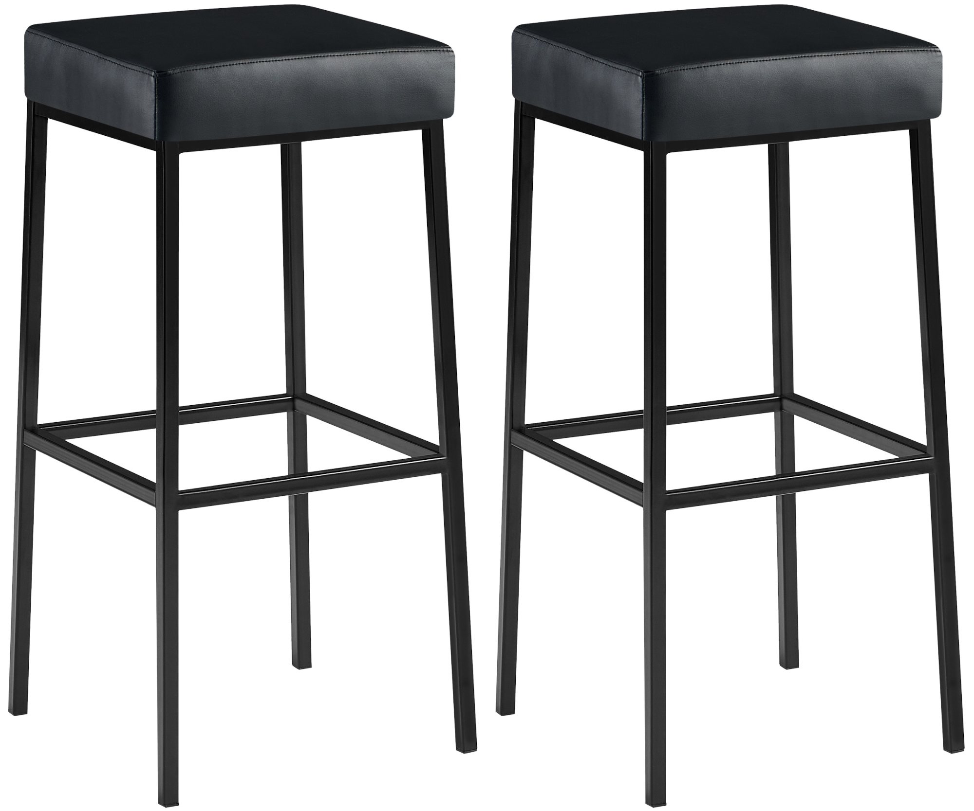 Juego de 2 taburetes de bar Montreal con funda de cuero sintético