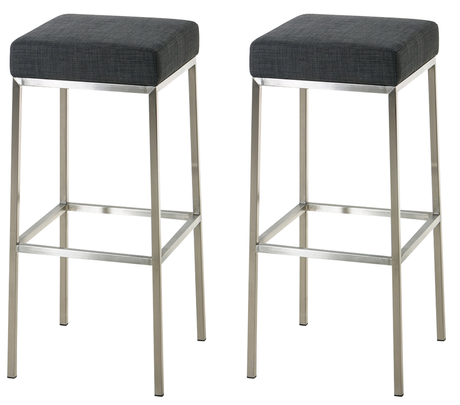 Juego de 2 taburetes de bar Montreal con tapizado de tela
