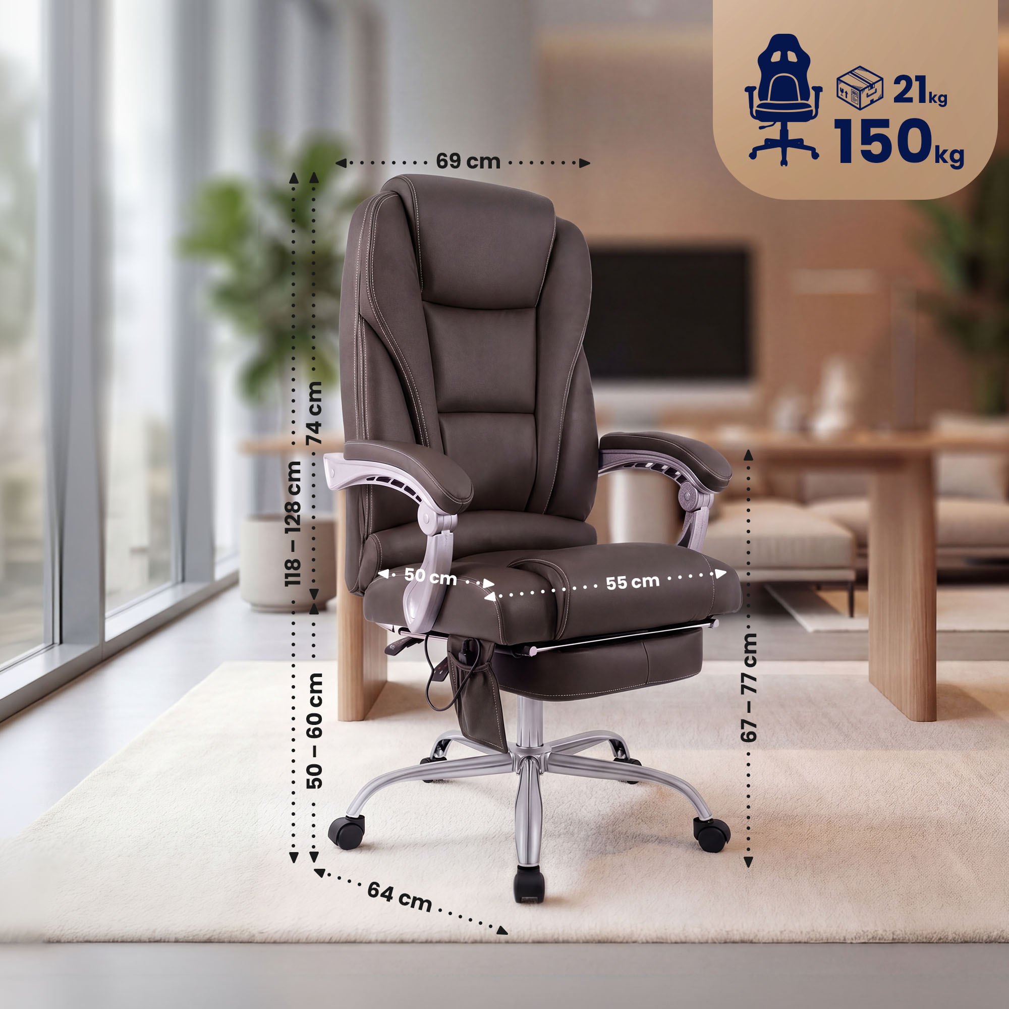 Sillon de oficina Pacific con funcion de masaje