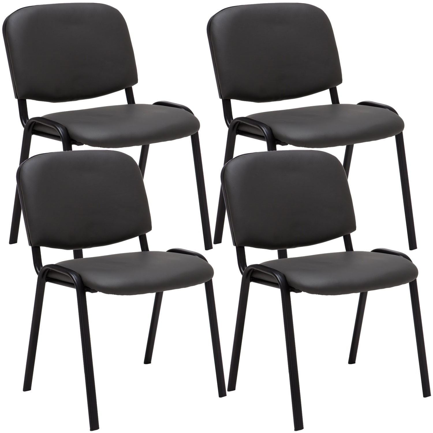 Set De 4 Sillas De Reuniones Ken En Cuero PU