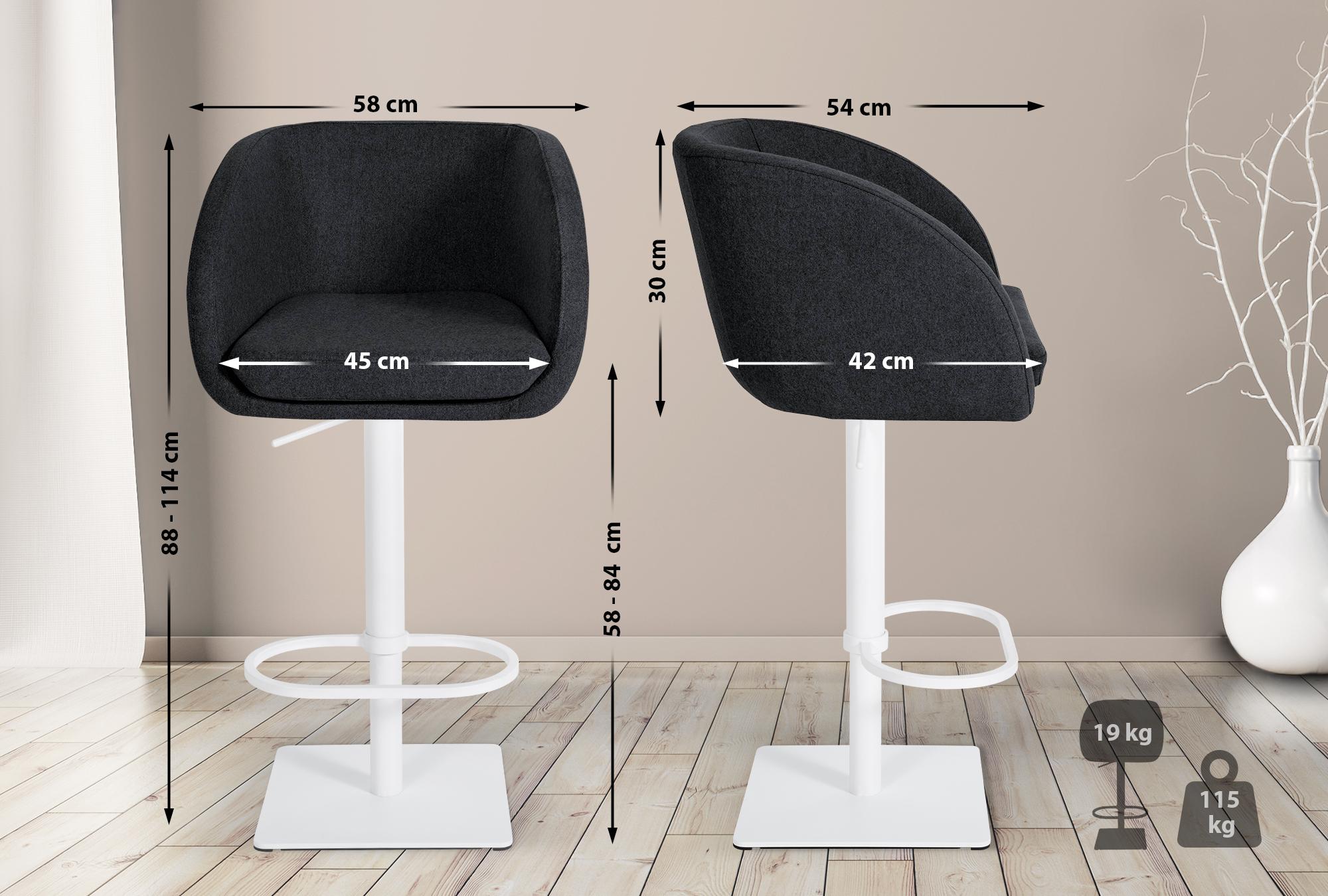 Taburete de bar Gambo con funda de fieltro