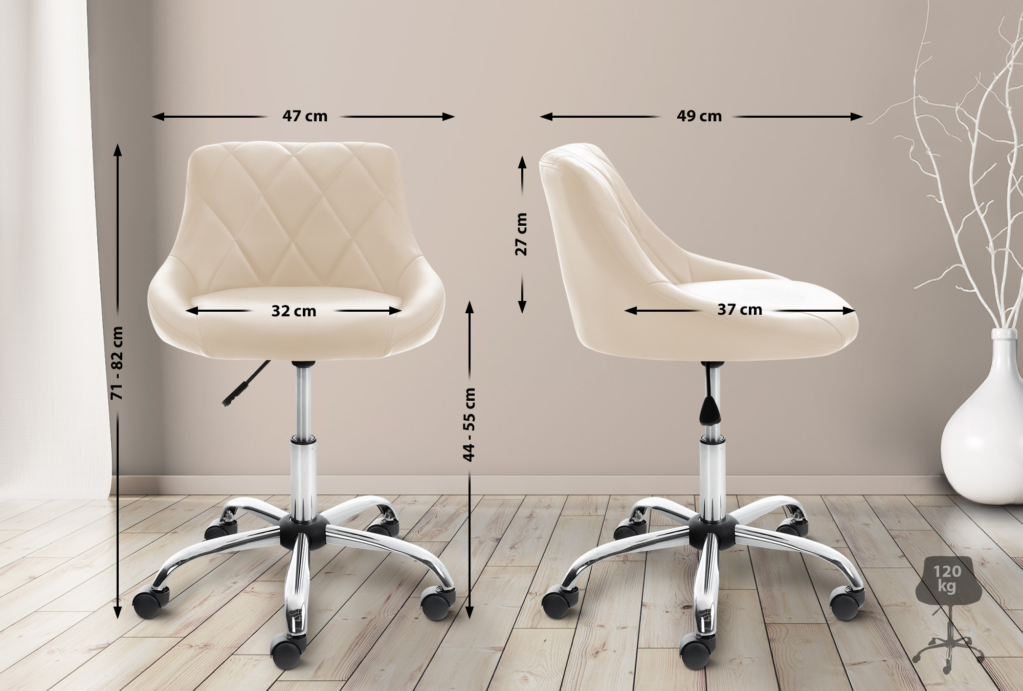 Taburete De Trabajo Lazio Con Ruedas